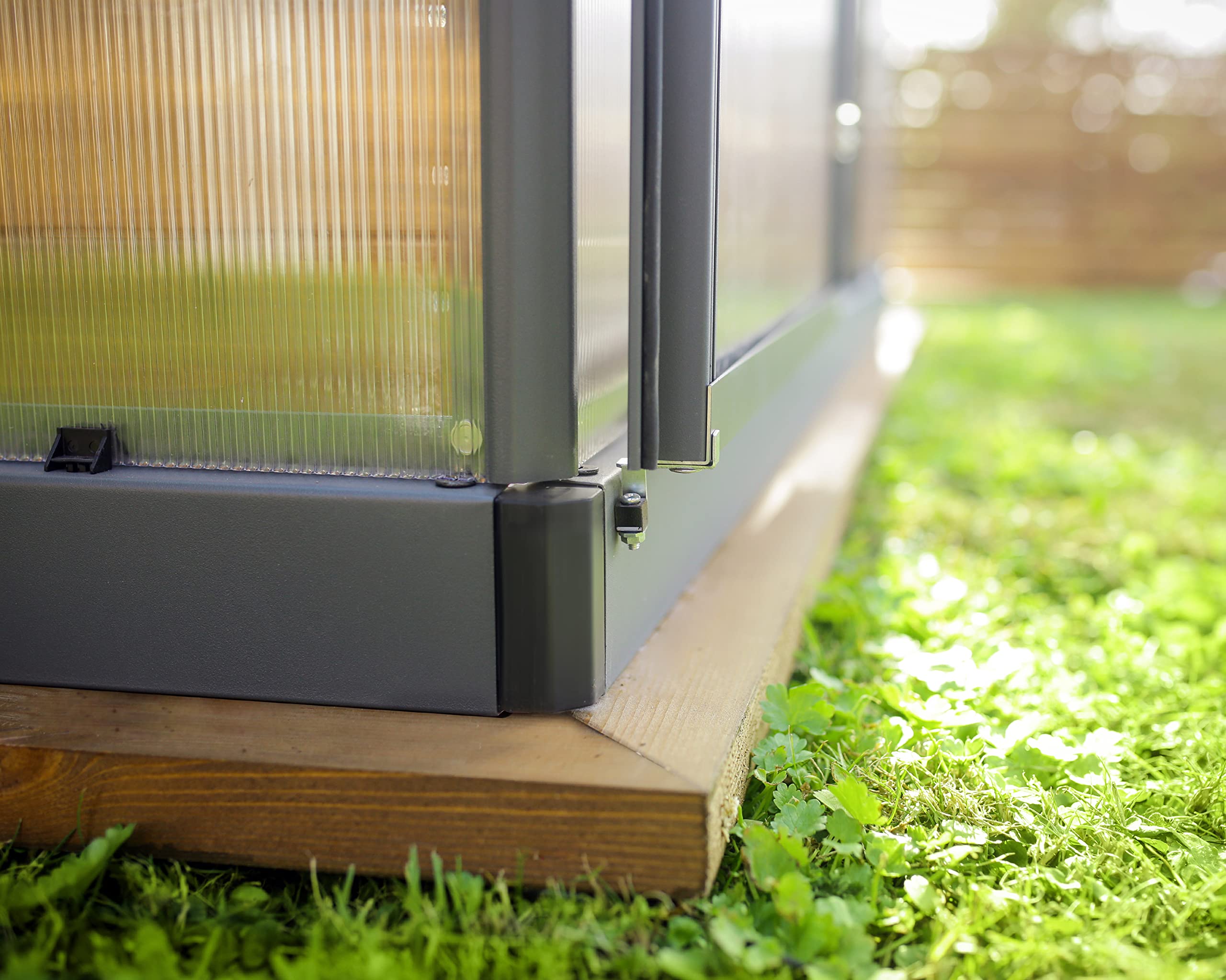 Canopia 6x4 Greenhouse Kit - Walk-In Hobby Greenhouse with Twin-Wall UV Polycarbonate Panels, Heavy Duty Aluminum Frame & Galvanized Steel Base - Lockable Door, Adjustable Roof Vent & Rain Gutters - Perfect for Gardening, Plant Growing & Backyard Use (Gray, Canopia Mythos Series)