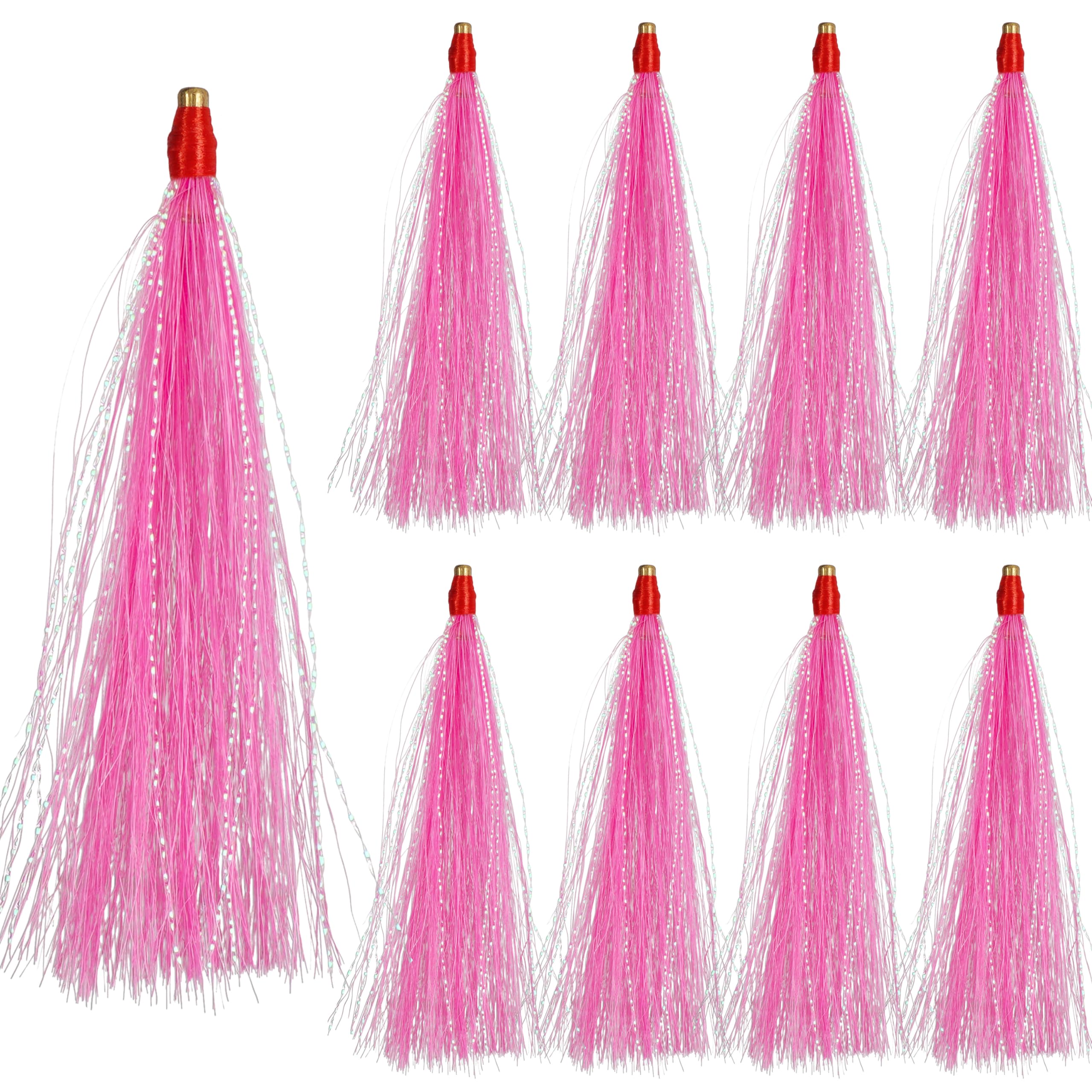 9/18pcs Saltwater Bucktail Fishing Lures with Copper Tube Teasers - Flounder Rig, Cod & Seabass Fishing Lures - Durable Saltwater Fishing Gear for Ocean & Deep Sea Fishing