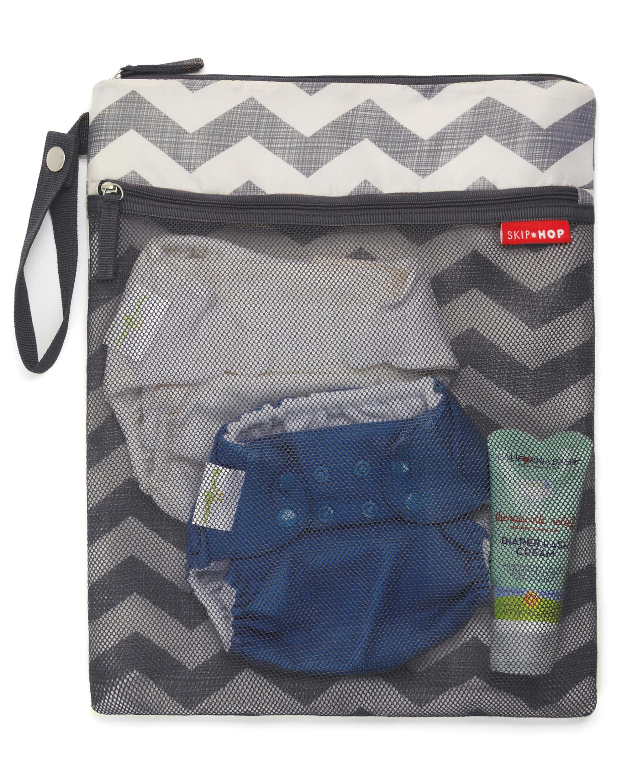 Skip Hop Grab & Go Wet/Dry Bag - Reusable Waterproof Storage Pouch for Diapers, Swimwear & Baby Essentials - Perfect for Travel, Pool & Daycare