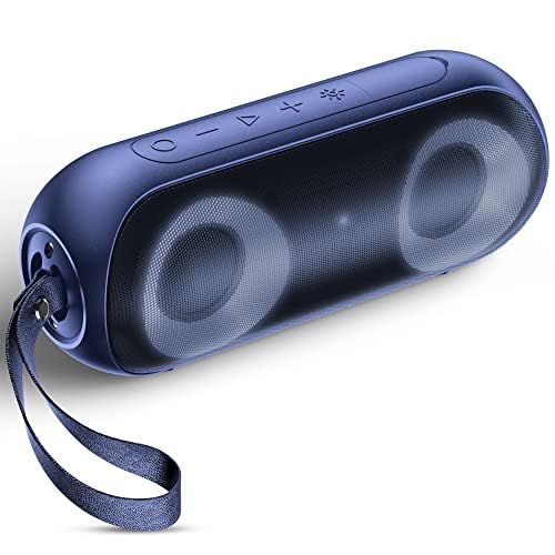 NOTABRICK Bluetooth Speaker with Colorful LED Lights - Portable Wireless Bluetooth 5.0 Speaker, 30W HD Stereo Sound, IPX7 Waterproof, 24H Playtime, 100ft Range - Perfect for Pool Parties, Camping & Outdoor Adventures
