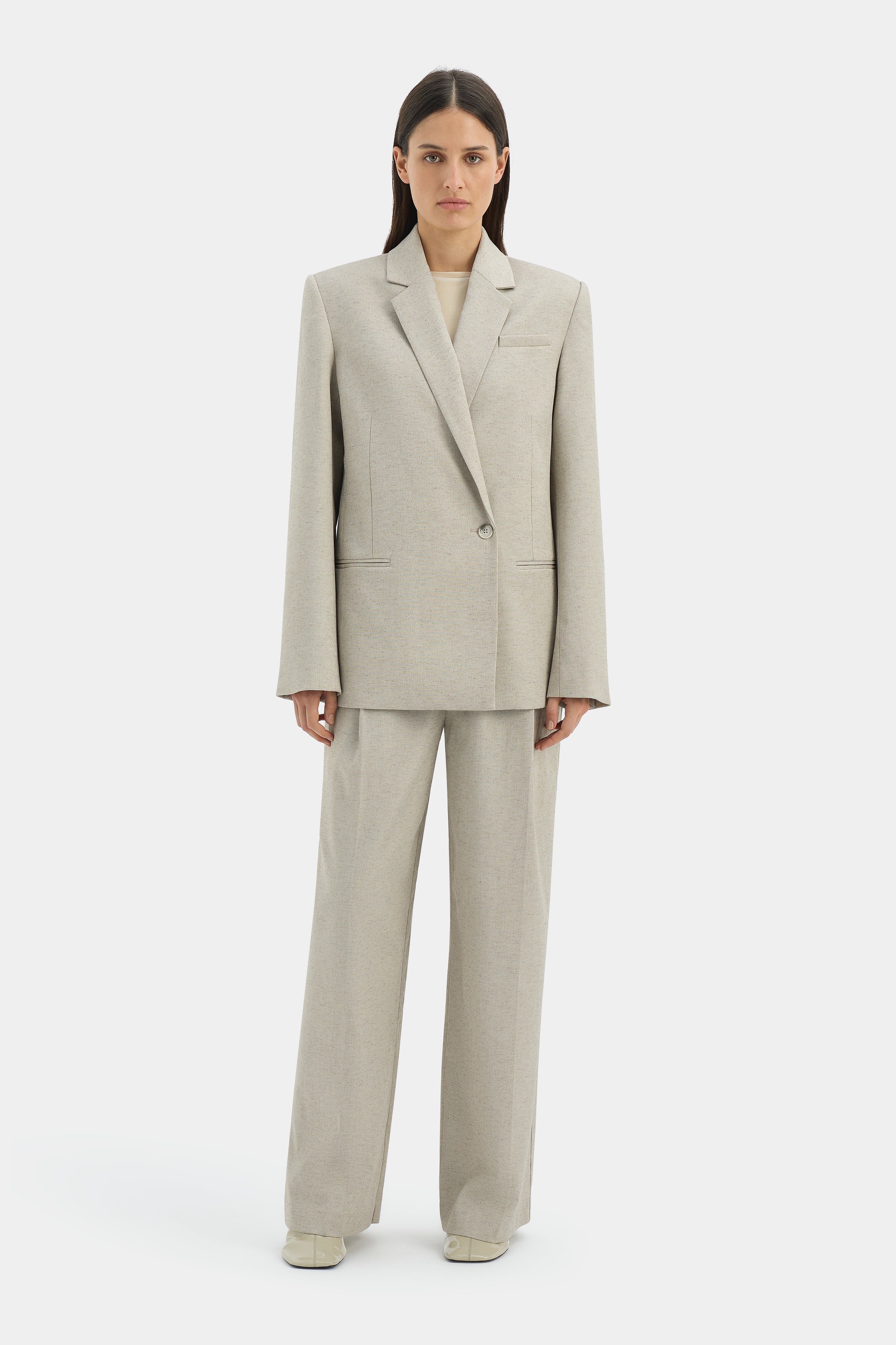 Leone Blazer Natural - Women's Lightweight Tailored Jacket for Office, Business & Formal Events