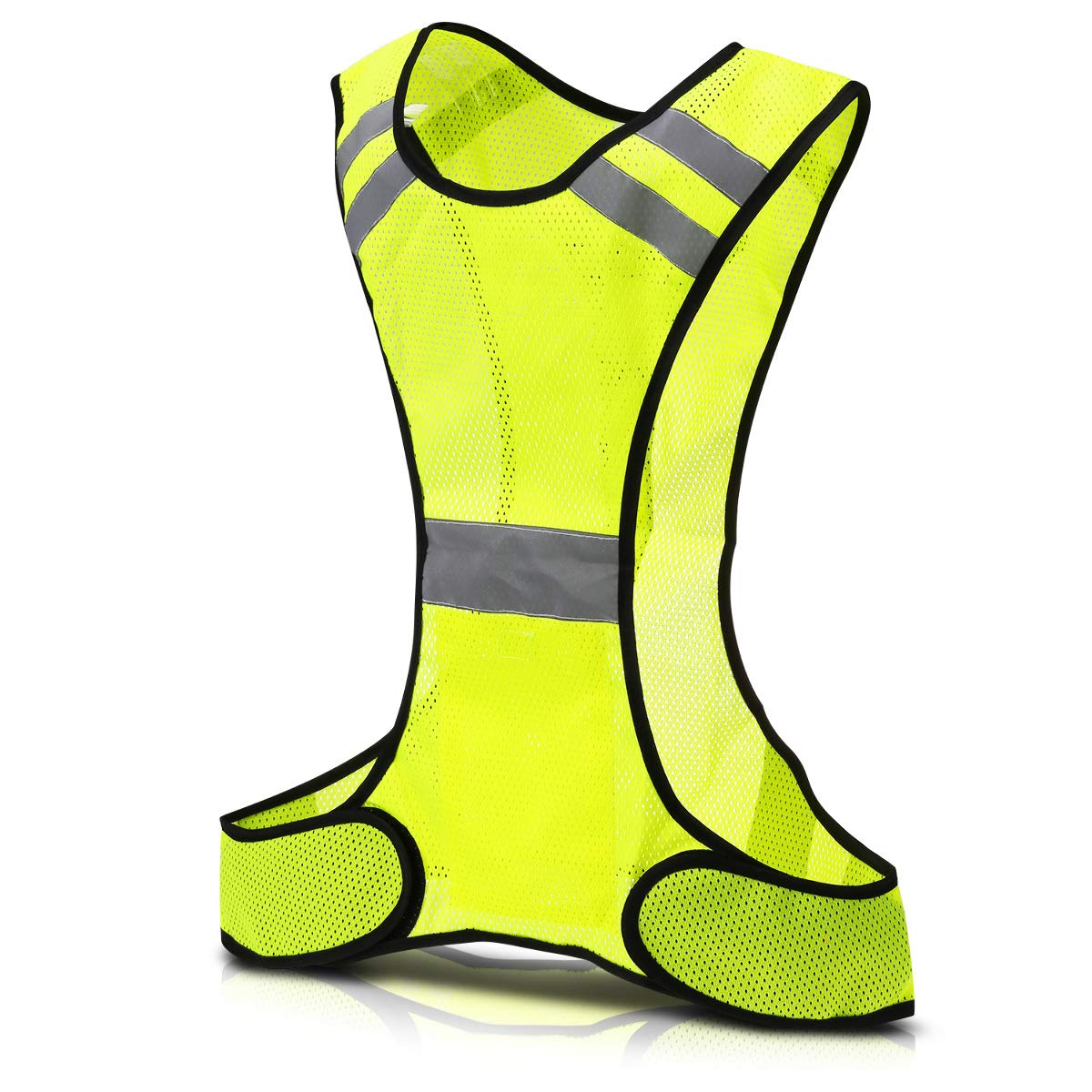kwmobile Reflective LED Vest with Adjustable Straps - High Visibility Safety Jacket for Cycling, Running, Motorcycle Riding - Perfect for Night Commuting & Outdoor Sports Activities