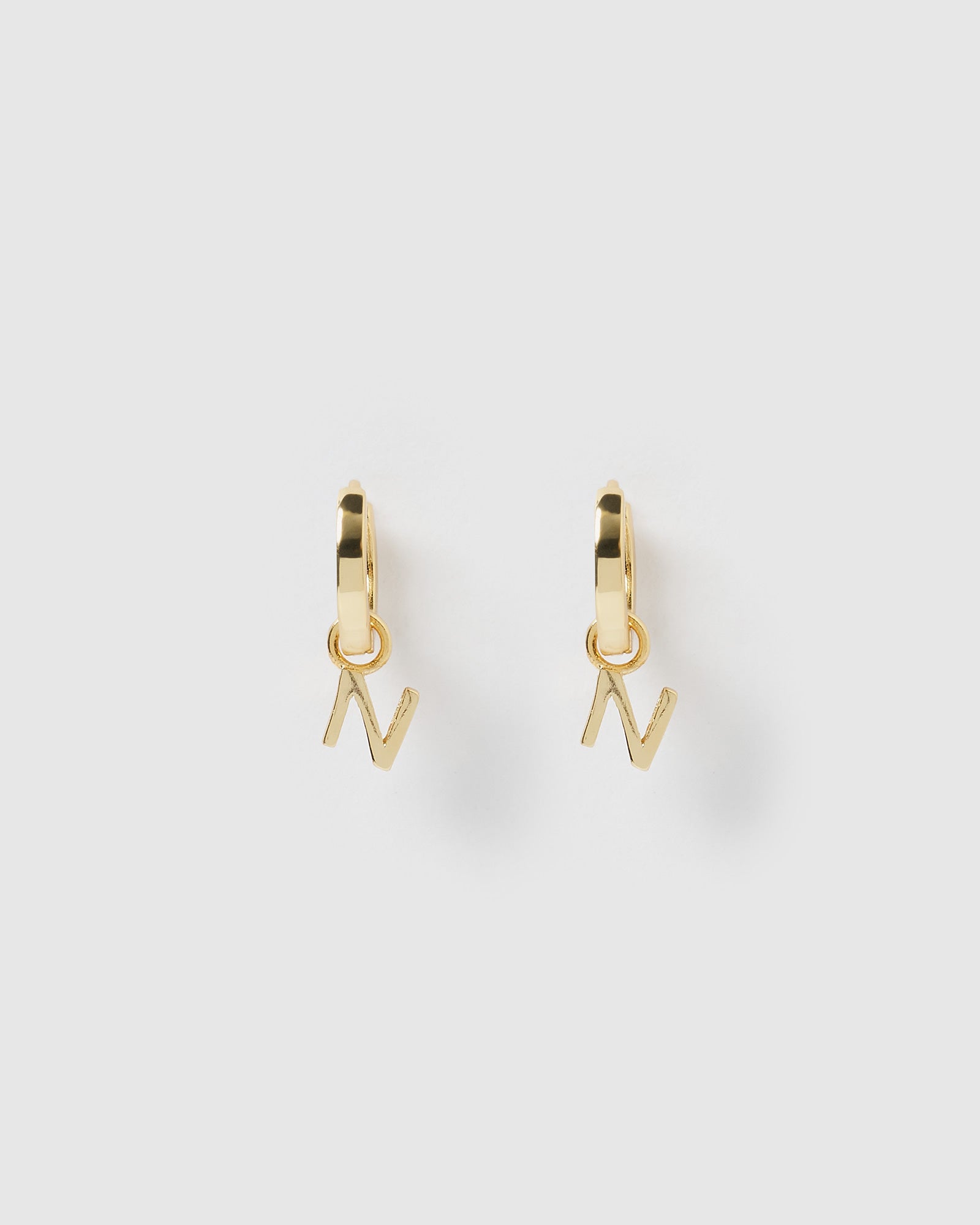 Gold Alphabet Letter N Huggie Earrings - Minimalist Initial Jewelry for Women, Gift for Her - Perfect for Everyday Wear, Parties & Special Occasions