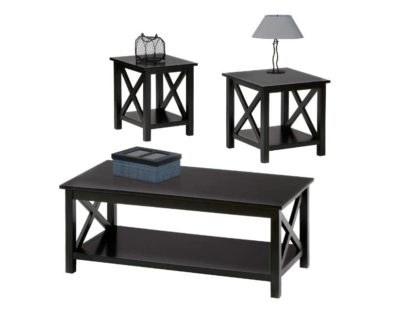Lift Top Coffee Table and End Table Set - 2-Piece Living Room Furniture with Storage, Modern Black Lift-Top Design for Small Spaces | Perfect for Apartments, Dorms & Home Decor