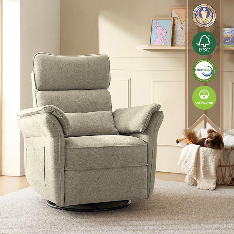 Comfortable Baby Nursery Power Glider Recliner - Perfect for Nursing, Rocking & Bonding with Your Newborn - Ideal for Nurseries, Bedrooms & Living Rooms