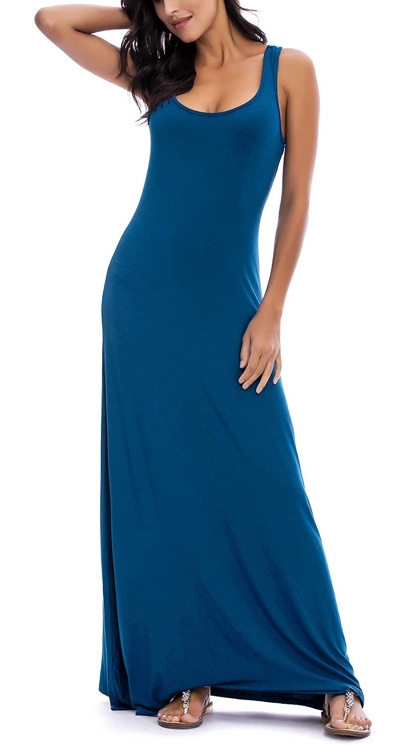 Sexy Women's Tank Top Maxi Long Dress - Sleeveless Summer Beach Dress for Women - Perfect for Vacations, Pool Parties & Casual Outings