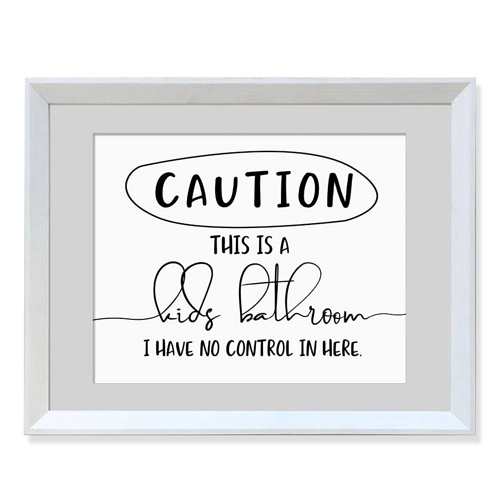 Funny Farmhouse Bathroom Sign - 8x10 Inch Humorous Wall Art for Bathroom Decor, Home & Office - Perfect Gift for Housewarming, Wedding & Coworkers