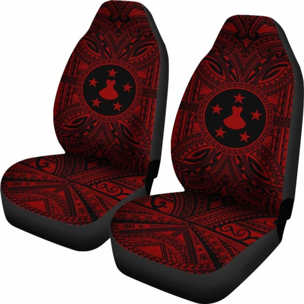 Premium Austral Islands Car Seat Cover - Polynesian Red & Black Design with Coat of Arms | Waterproof & Non-Slip Protection for Cars, SUVs, Trucks | Perfect for Travel, Commuting & Family Road Trips