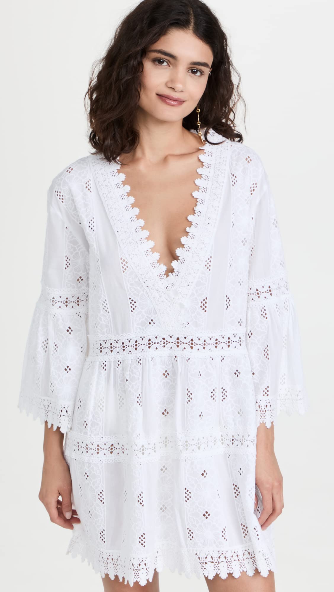 Melissa Odabash Women's Victoria Beach Cover Up Dress - White, Size S | Stylish Swimwear Coverup for Poolside, Resort & Summer Vacations