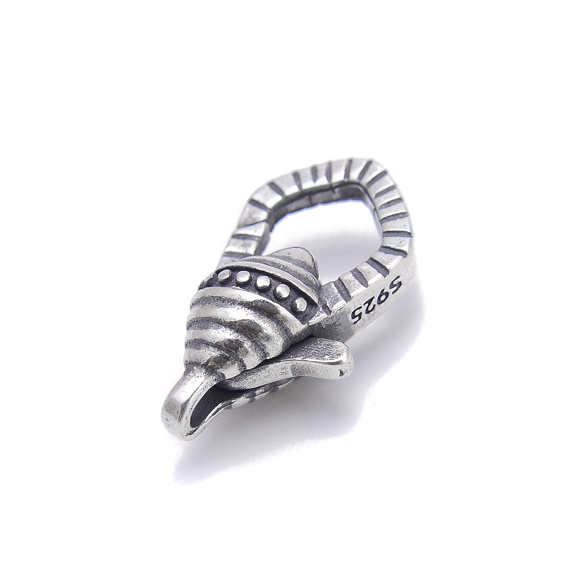 925 Sterling Silver Conch Shell Clasp - Anti-Tarnish, Size 10x18mm (1PC/Bag) - Perfect for Jewelry Making, DIY Bracelets & Necklaces