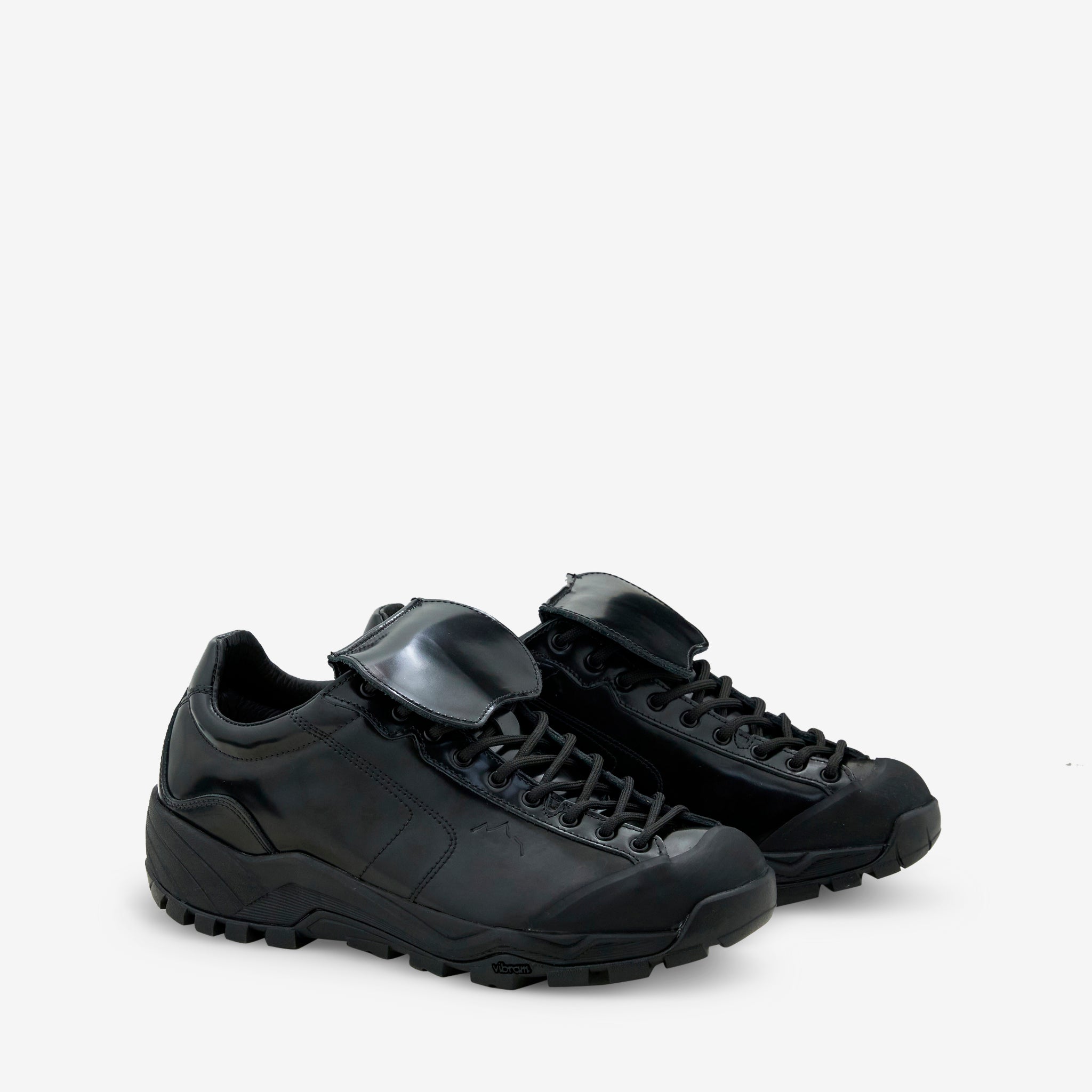 Diemme x Movida Calcio Black Patent Leather Sneakers - Men's Fashion Casual Shoes for Urban Streetwear & Night Out
