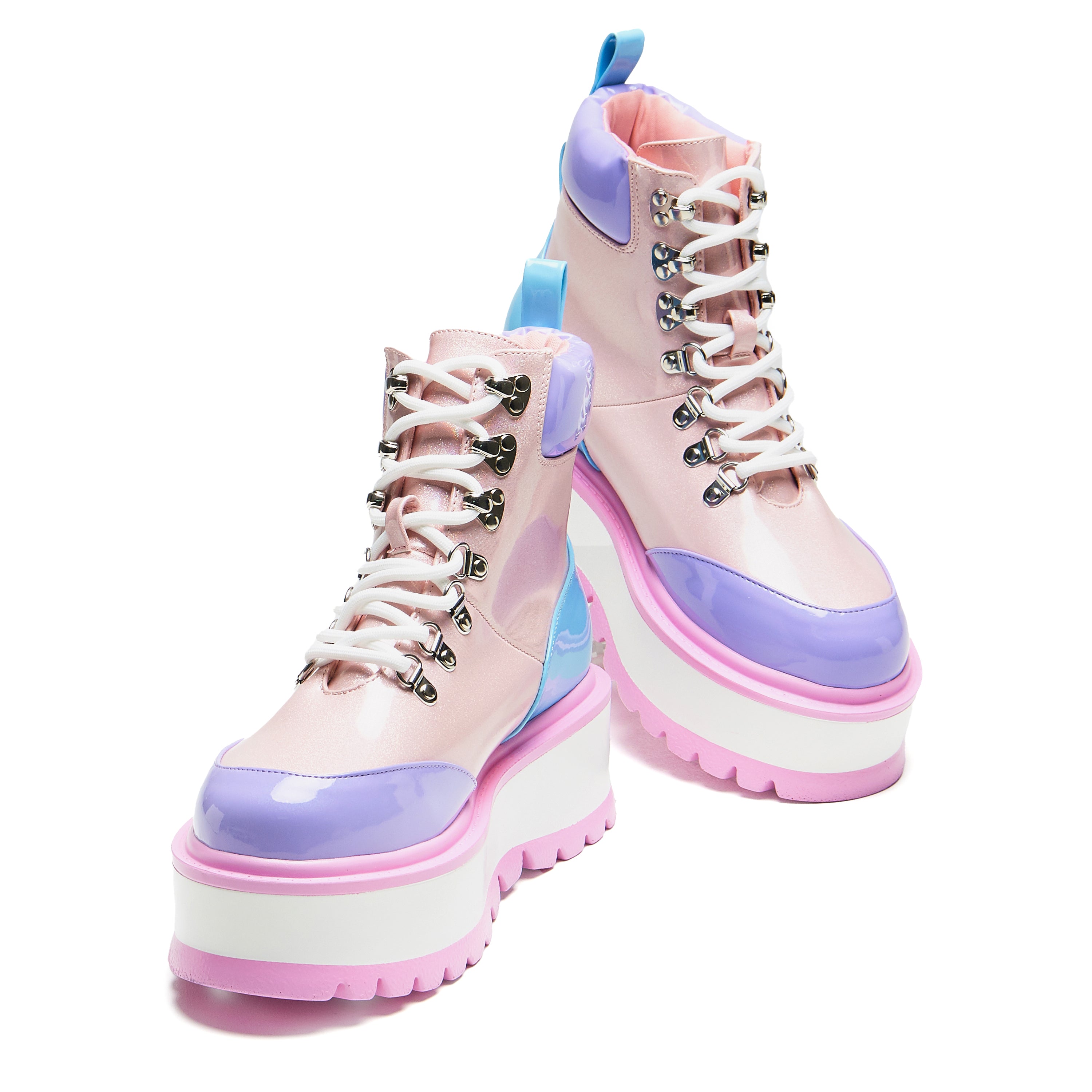 Kawaii Hydra Hi Shine Platform Boots for Women - Chunky Heel Ankle Booties, Stylish & Comfortable, Perfect for Cosplay, Parties & Daily Wear