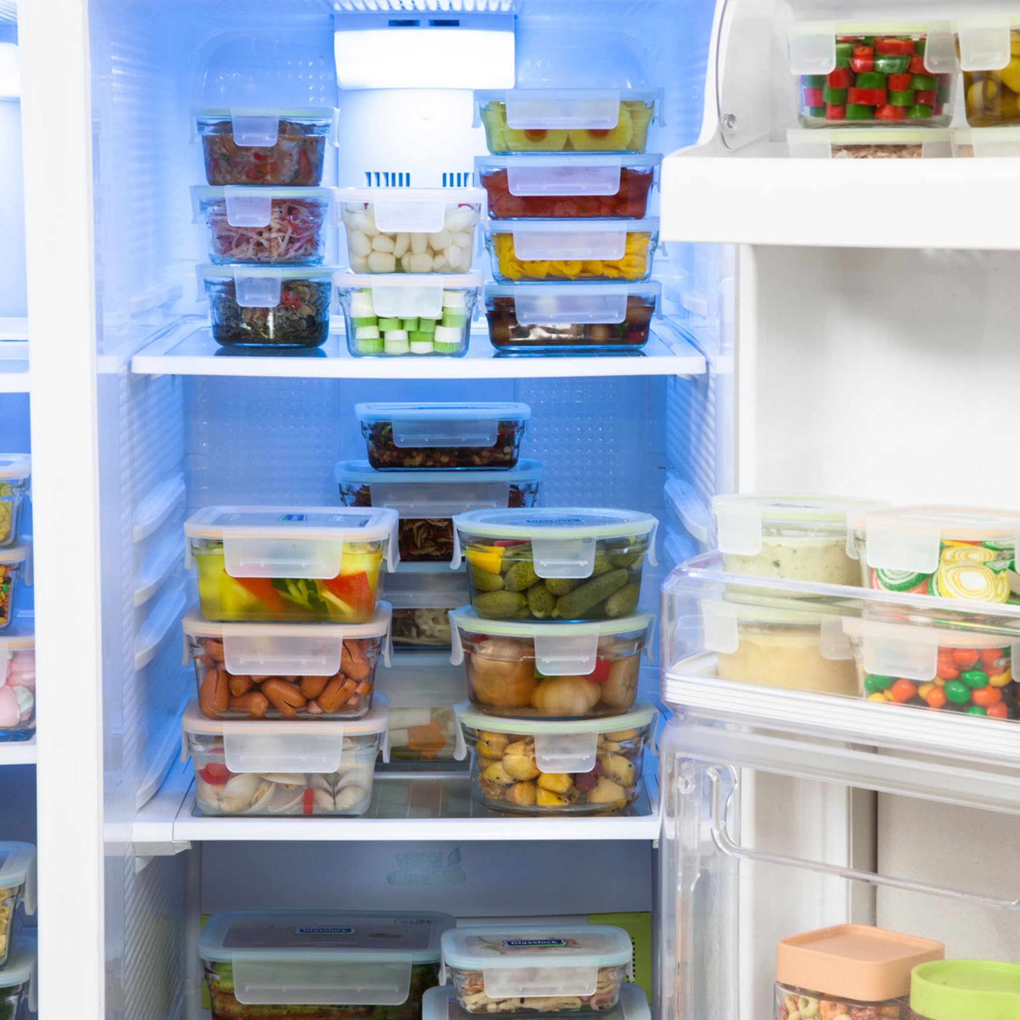 Glasslock 12-Piece Glass Food Storage Container Set - Oven, Microwave & Freezer Safe - Airtight BPA-Free Containers for Meal Prep, Leftovers & Pantry Organization