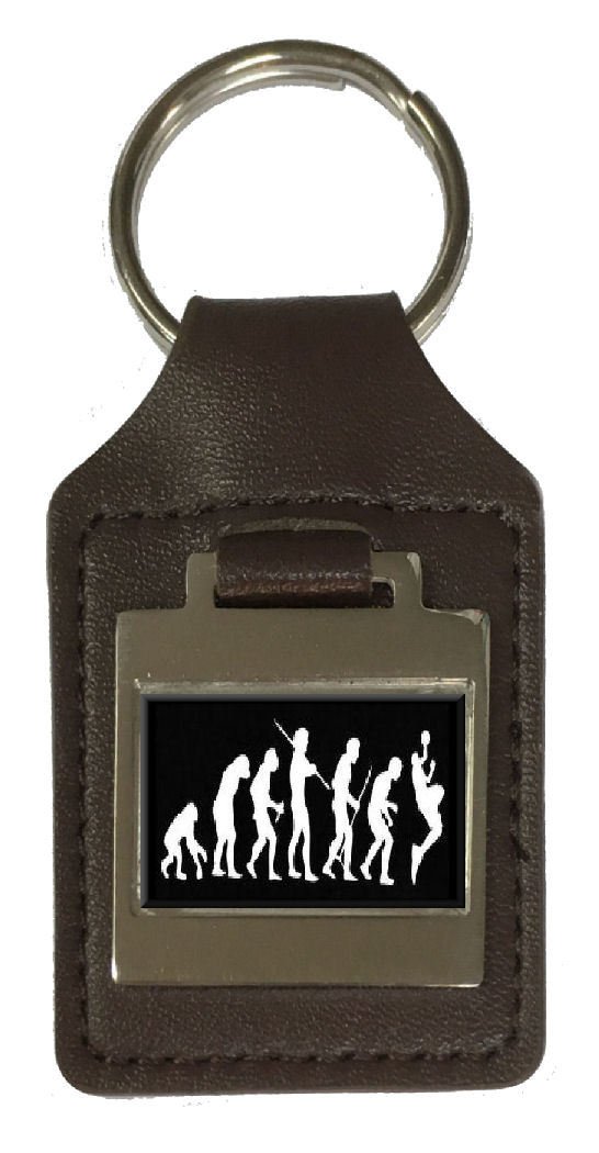 Custom Engraved Leather Keychain - Evolution of Ape to Man Basketball Design - Perfect Gift for Sports Fans & Collectors - Ideal for Keys, Bags & Basketball Enthusiasts