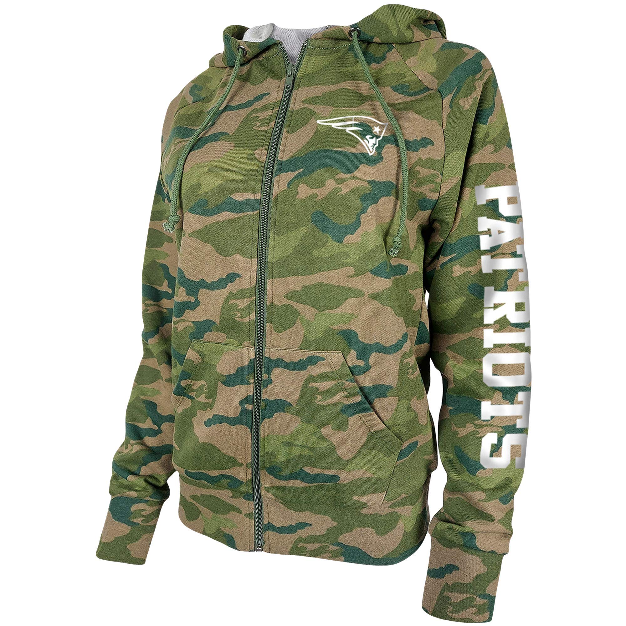 New Era Women's Camo Seattle Seahawks Raglan Full-Zip Hoodie - Stylish NFL Team Apparel for Women - Perfect for Game Day, Casual Wear & Outdoor Activities