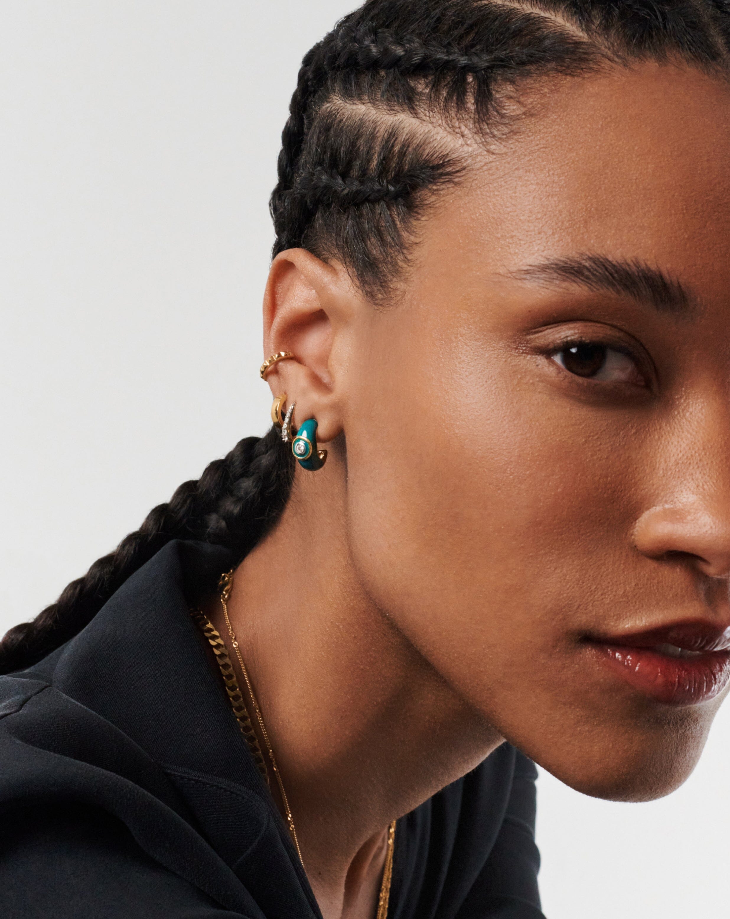 Stylish Enamel & Stone Dome Small Hoop Earrings for Women - Trendy Boho Jewelry for Everyday Wear & Special Occasions