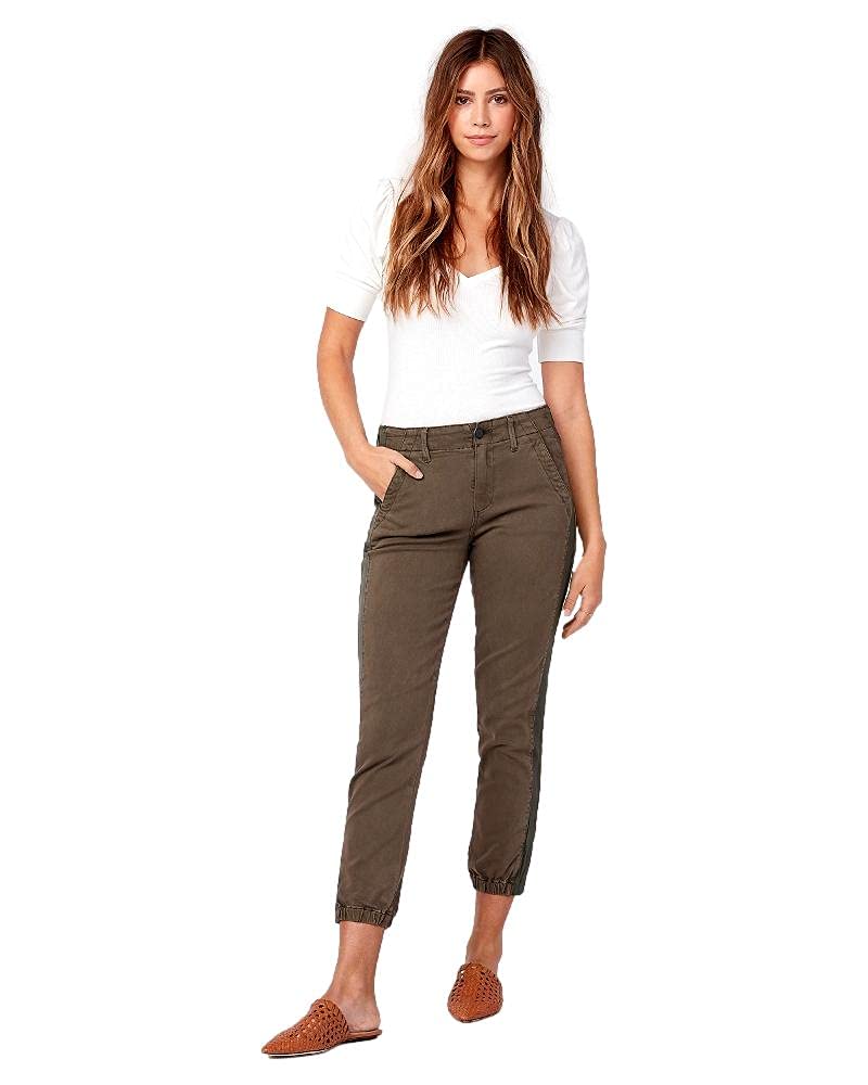 PAIGE Women's Mayslie Joggers with Grosgrain Side Stripe - Soft Lounge Pants for Yoga, Running & Casual Wear