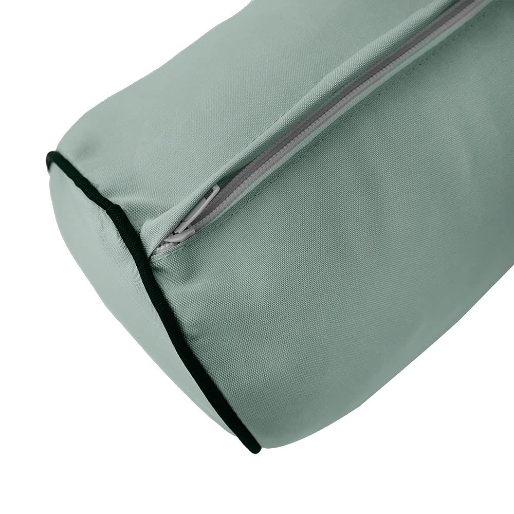 **Prolinemax Style5 3-Piece Crib Size Outdoor Daybed Set - Contrast Pipe Trim Mattress, Bolster Pillow & Fitted Slipcover (AD002) - Perfect for Patio, Poolside & Garden Relaxation**