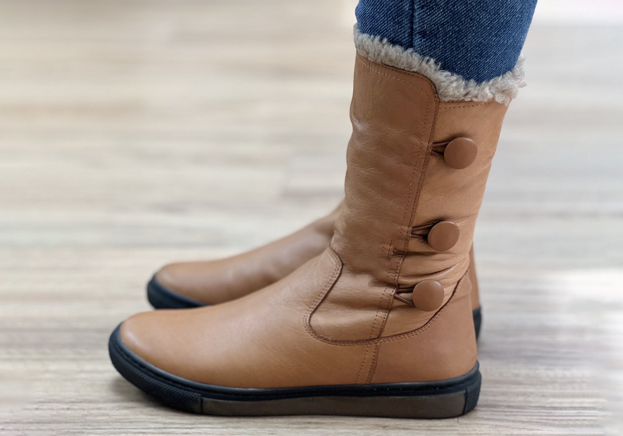 Orizonte Alvo Women's Comfortable Leather Mid Calf Boots | European Style Ankle Boots for Walking, Work & Casual Outfits