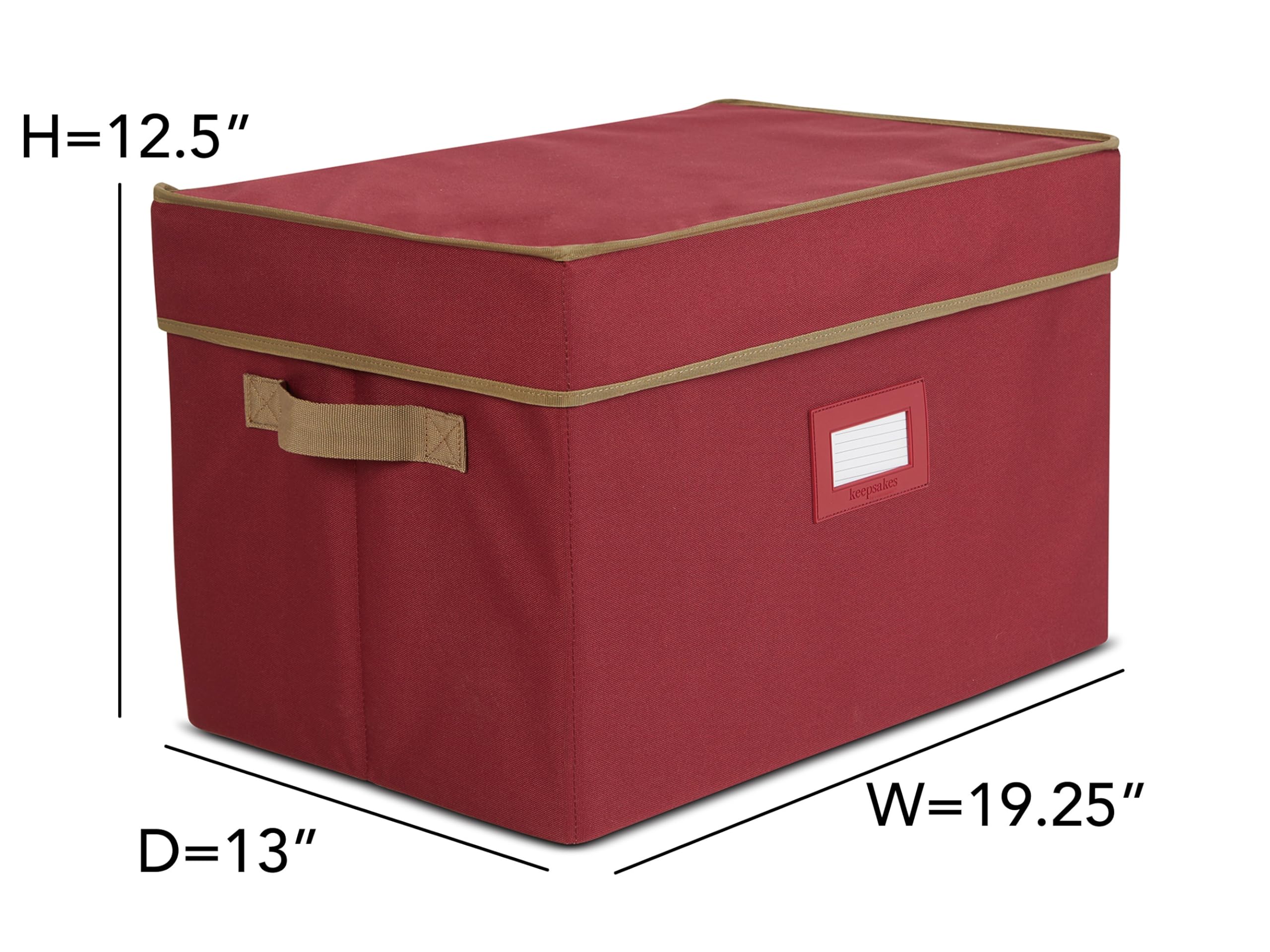 Covermates Adjustable Ornament Storage Box with Carrying Handles & Padded Protection - Holiday Decor Organizer for Christmas Tree Ornaments (Red) - Perfect for Seasonal Decoration Storage & Organization