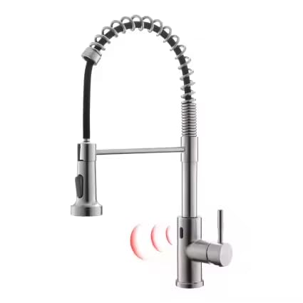 Hands-Free Kitchen Faucet with Motion Sensor - Brushed Nickel for Modern Sinks