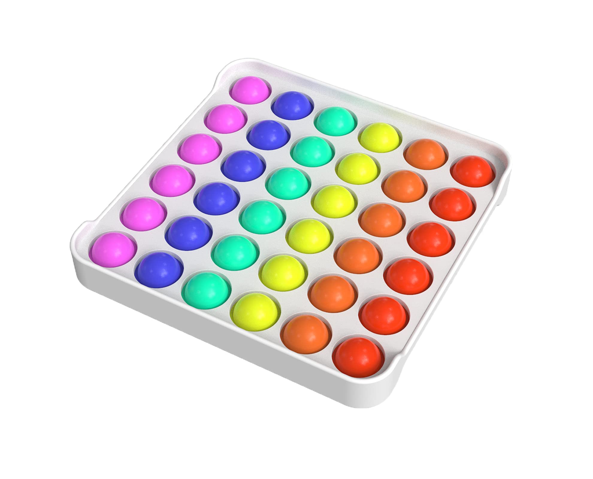 BYKORMI Push Pop Bubble Fidget Sensory Toy - Stress Relief & Anxiety Reduction Silicone Toy for Adults & Kids - Logic Training Puzzle Game - Fun Desk Toy for Office, School & Travel (Rainbow Color)
