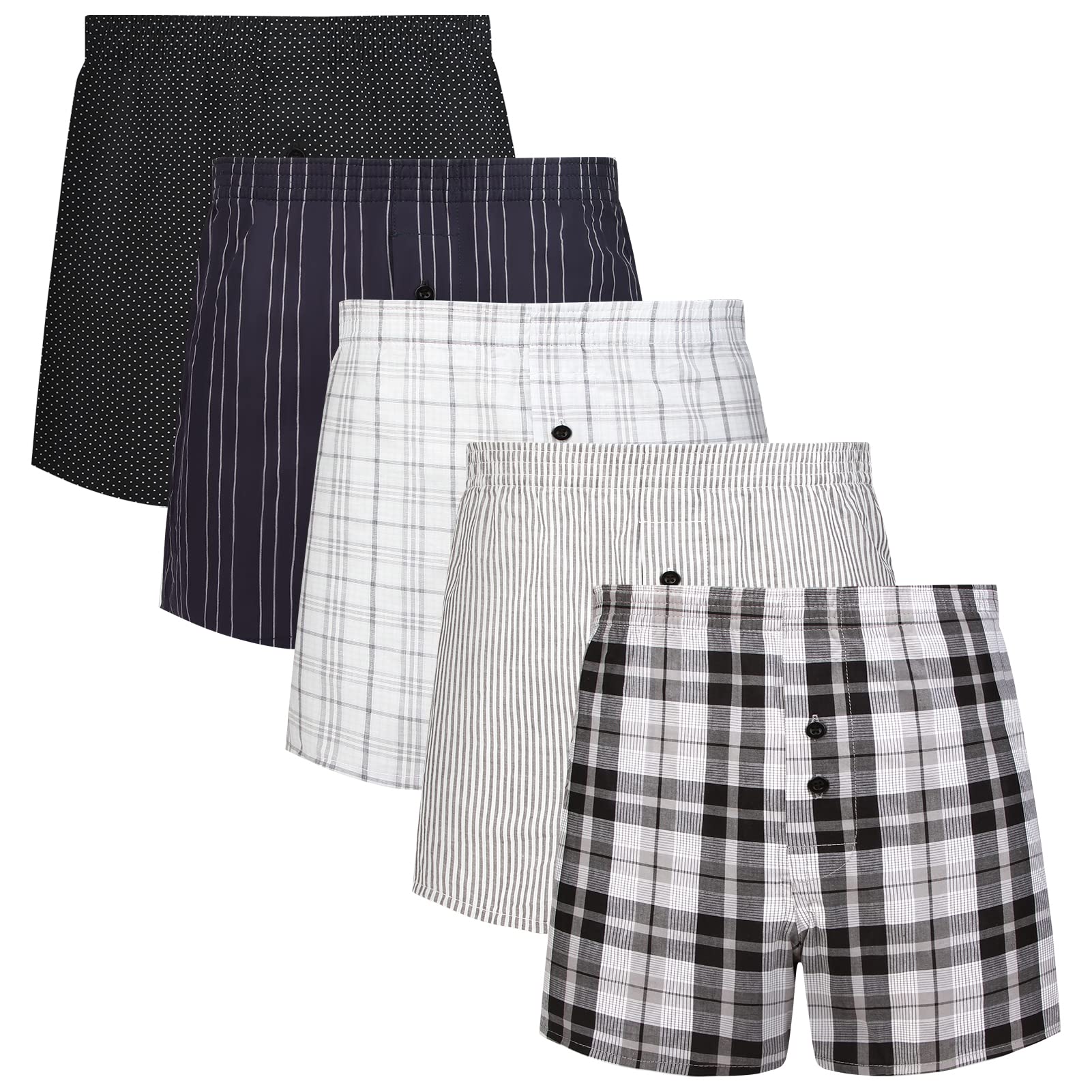 5Mayi Men's Cotton Boxer Briefs - Soft & Breathable Underwear for Men - Pack of 3/5/7 (Sizes S-XXL) - Perfect for Daily Wear, Workout & Sleeping