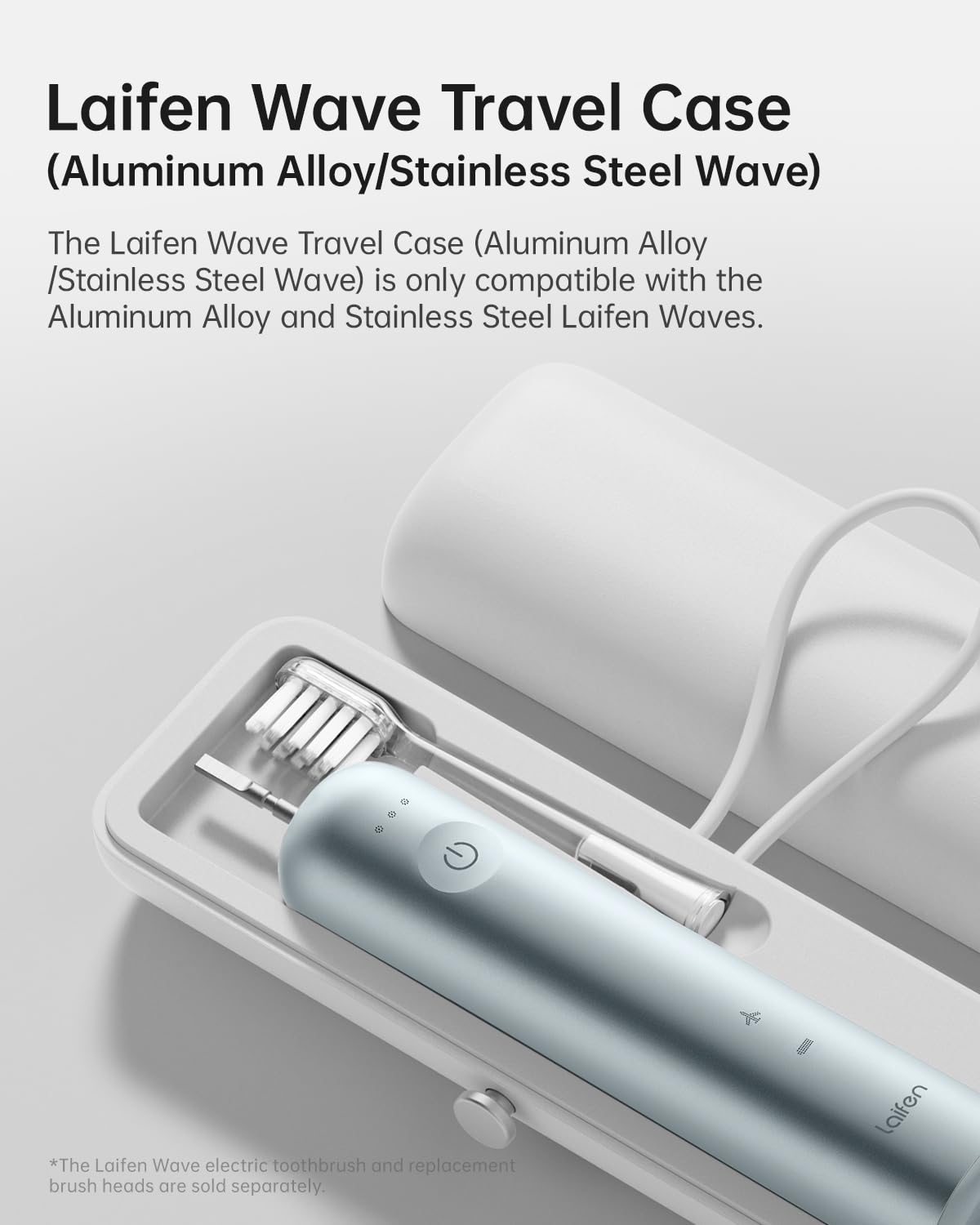 Laifen Wave Electric Toothbrush Travel Case - Waterproof Aluminum Alloy & Stainless Steel Protective Holder for Laifen Wave Toothbrush (White) - Perfect for Travel, Camping & Daily Dental Care Storage