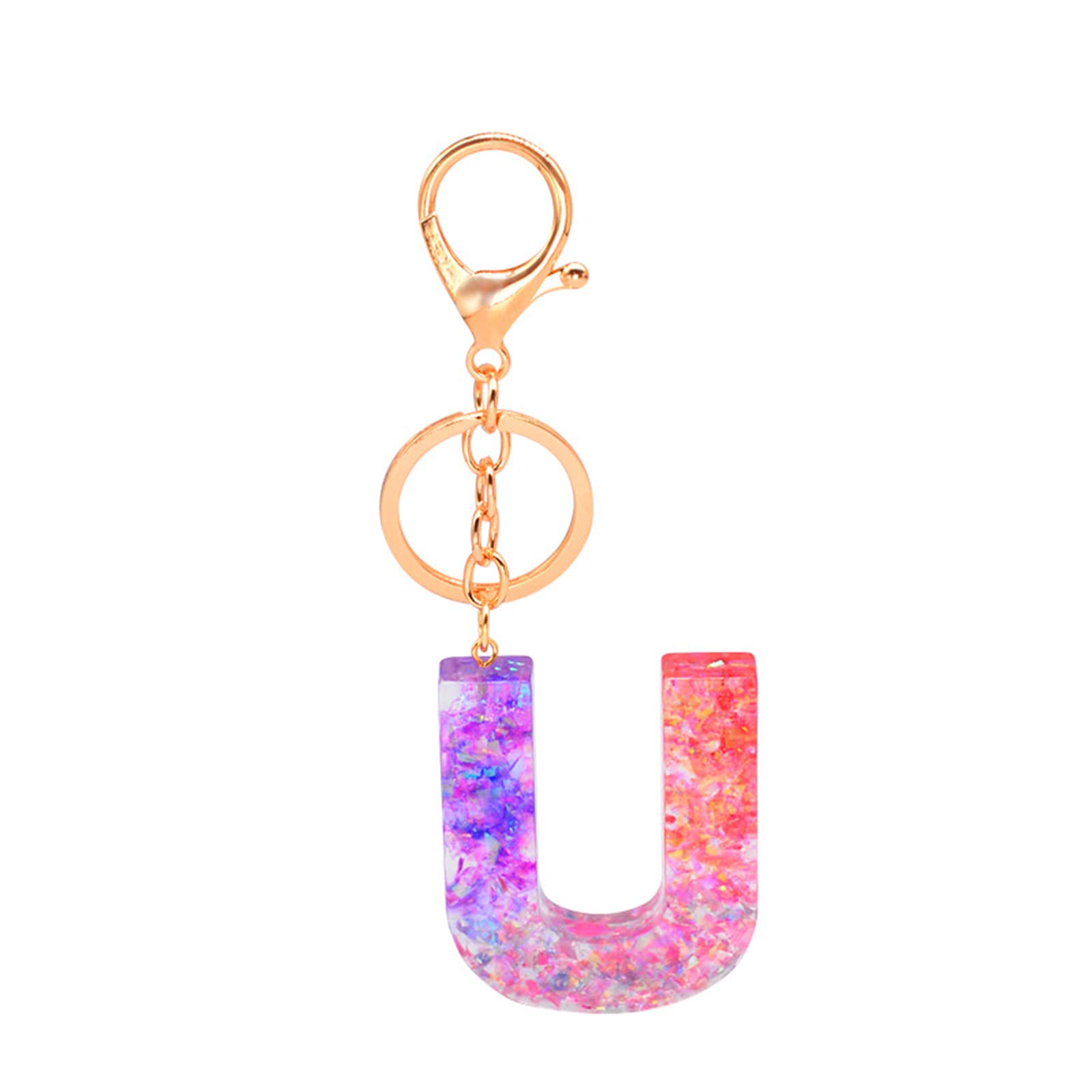 Personalized Translucent Resin Letter Keychain Pendant - Creative Colorful Jewelry Keychain JE-301 for Gifts, Bags & Daily Accessories
