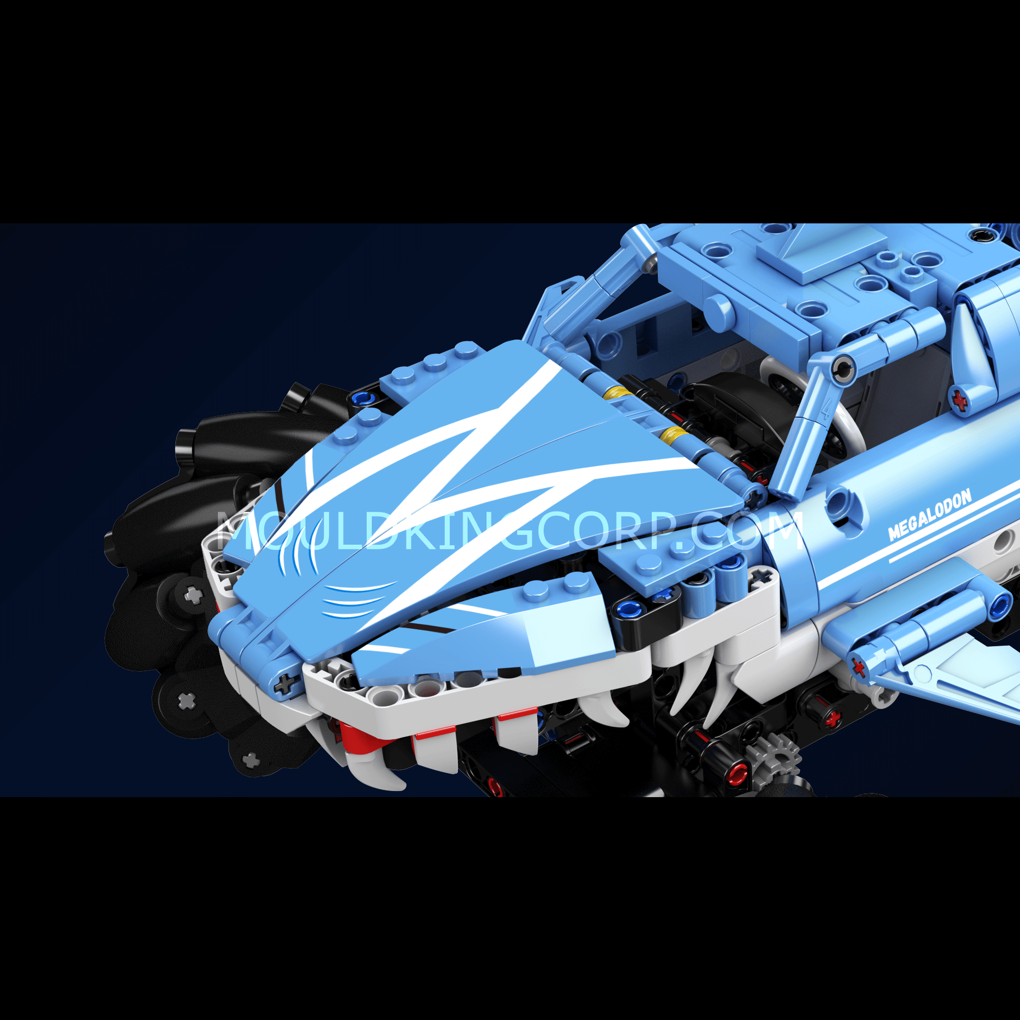 Mould King 18032 Remote Control Monster Truck Megalodon Building Kit - 786 Piece RC Construction Toy for Kids & Adults | STEM Learning, Birthday Gift, Indoor & Outdoor Play