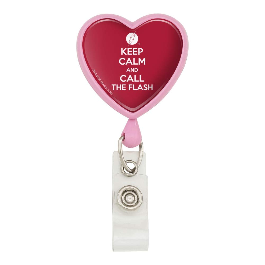 Keep Calm and Call The Flash Retractable Badge Reel with ID Card Holder - Perfect for Nurses, Teachers, and Office Professionals