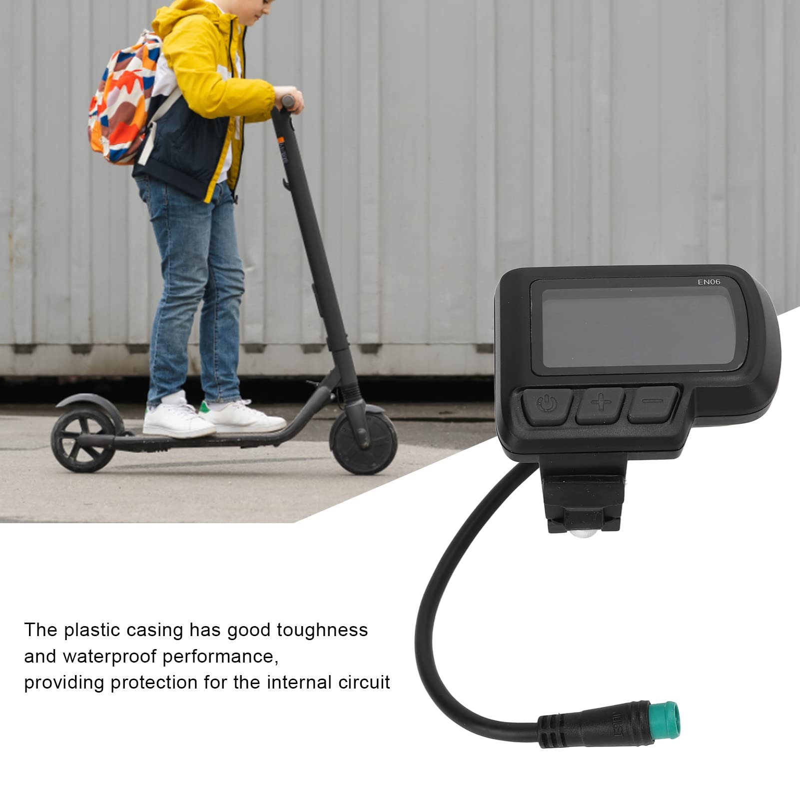Electric EN06 LCD Display Meter with USB Power - Digital Speedometer for Electric Scooters & Bikes - Waterproof LCD Screen with Backlight - Perfect for E-Bike, Mountain Scooter & Commuter Use