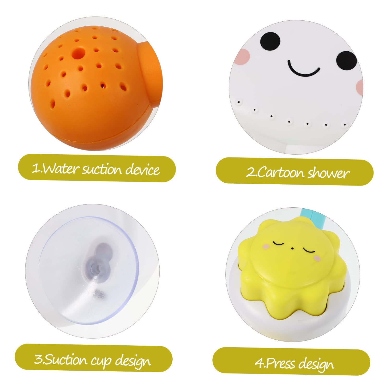 **DRESSOOS Kids Bath Toys - Fun Shower Head Water Squirters for Bathtub Play, Safe Plastic Toddler Bath Time Accessories - Perfect for Sensory Play & Learning Water Skills**