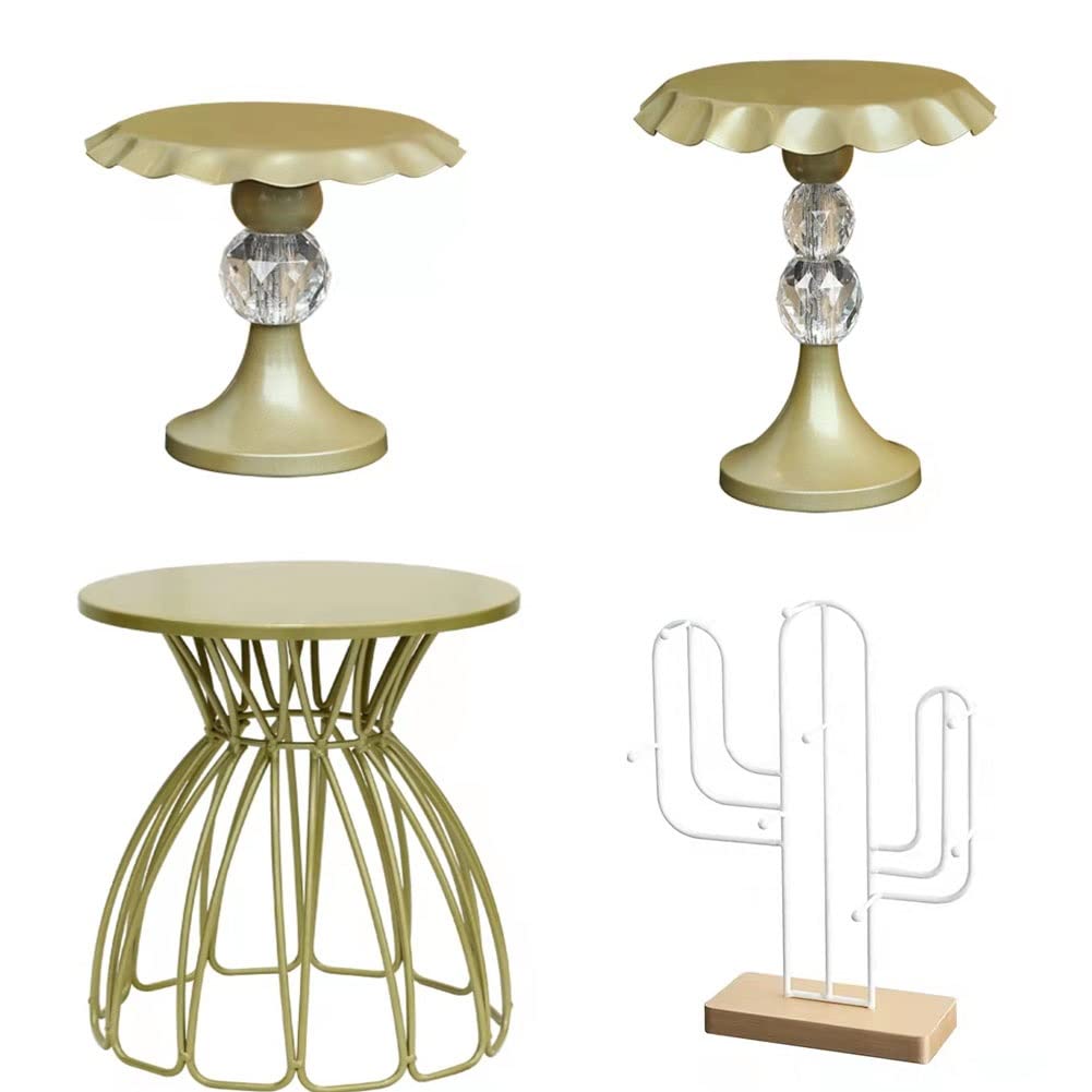 9-Piece Gold Cake Stand Set - Metal Cupcake & Donut Holder, Dessert Plate, Pastry Serving Tray for Wedding, Birthday Party, Baby Shower & Celebration Decorations - Perfect for Displaying Cakes, Fruits, Snacks & Desserts at Events