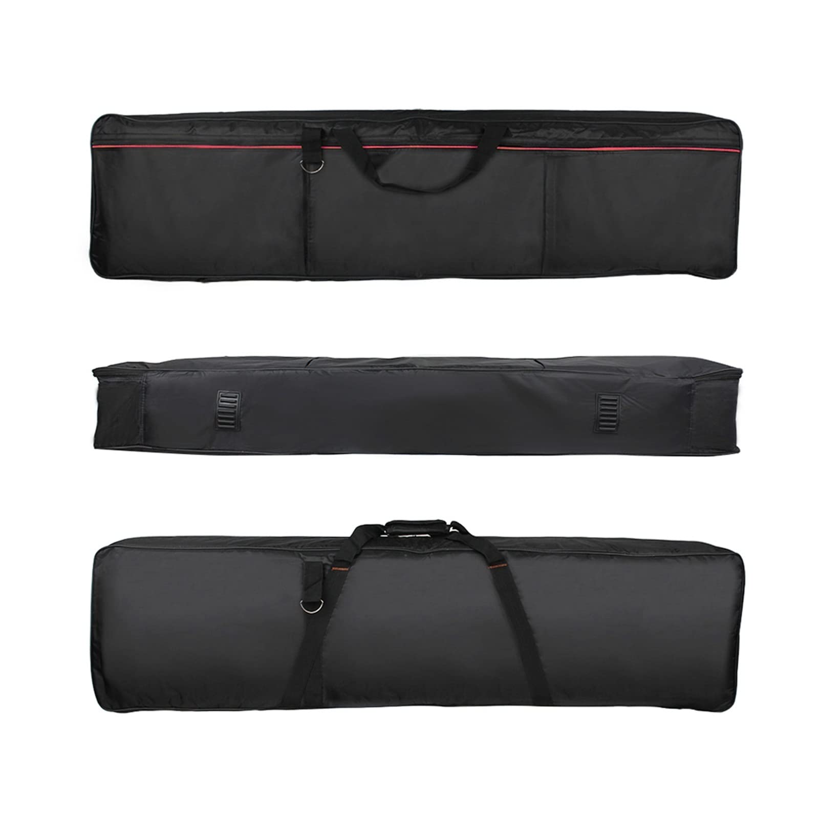 VSOLS 88-Key Keyboard Carry Bag - Padded Electric Piano Case with Zippered Closure - Durable Protection for Digital Piano, Synthesizer, MIDI Controller - Perfect for Gig, Travel, Studio & Home Use (Black)