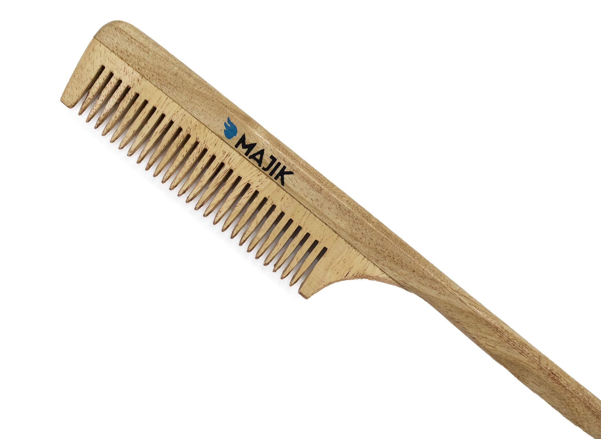 Organic Neem Wood Comb for Men & Women - Natural Brown Hairbrush for Detangling & Styling (M2 & Tail Comb) - Perfect for Daily Hair Care & Scalp Massage