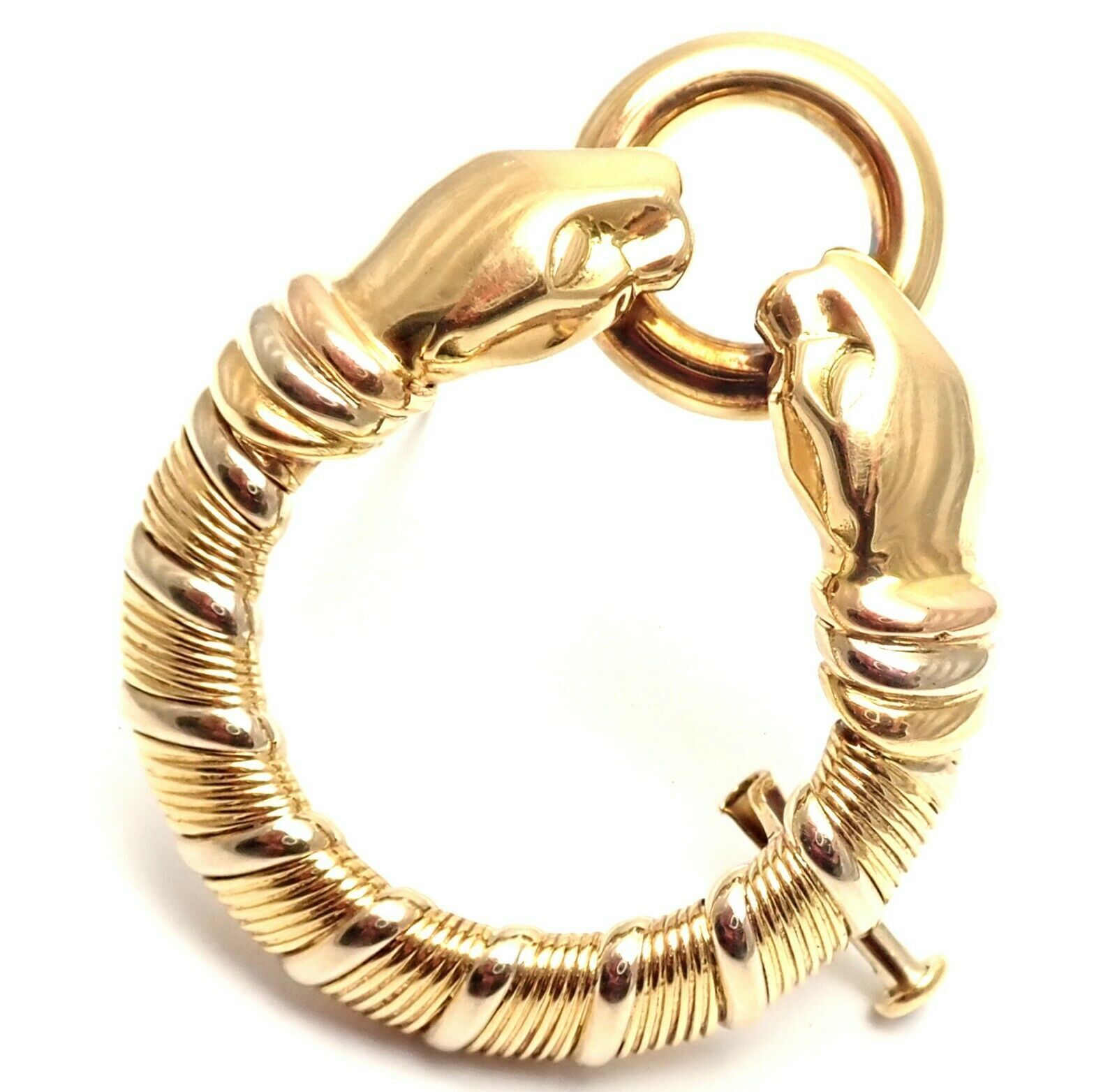 Authentic Cartier Panther Panthere 18k Tri-Color Gold Pin Brooch - Vintage Luxury Jewelry for Women, Perfect for Special Occasions & Gift Giving