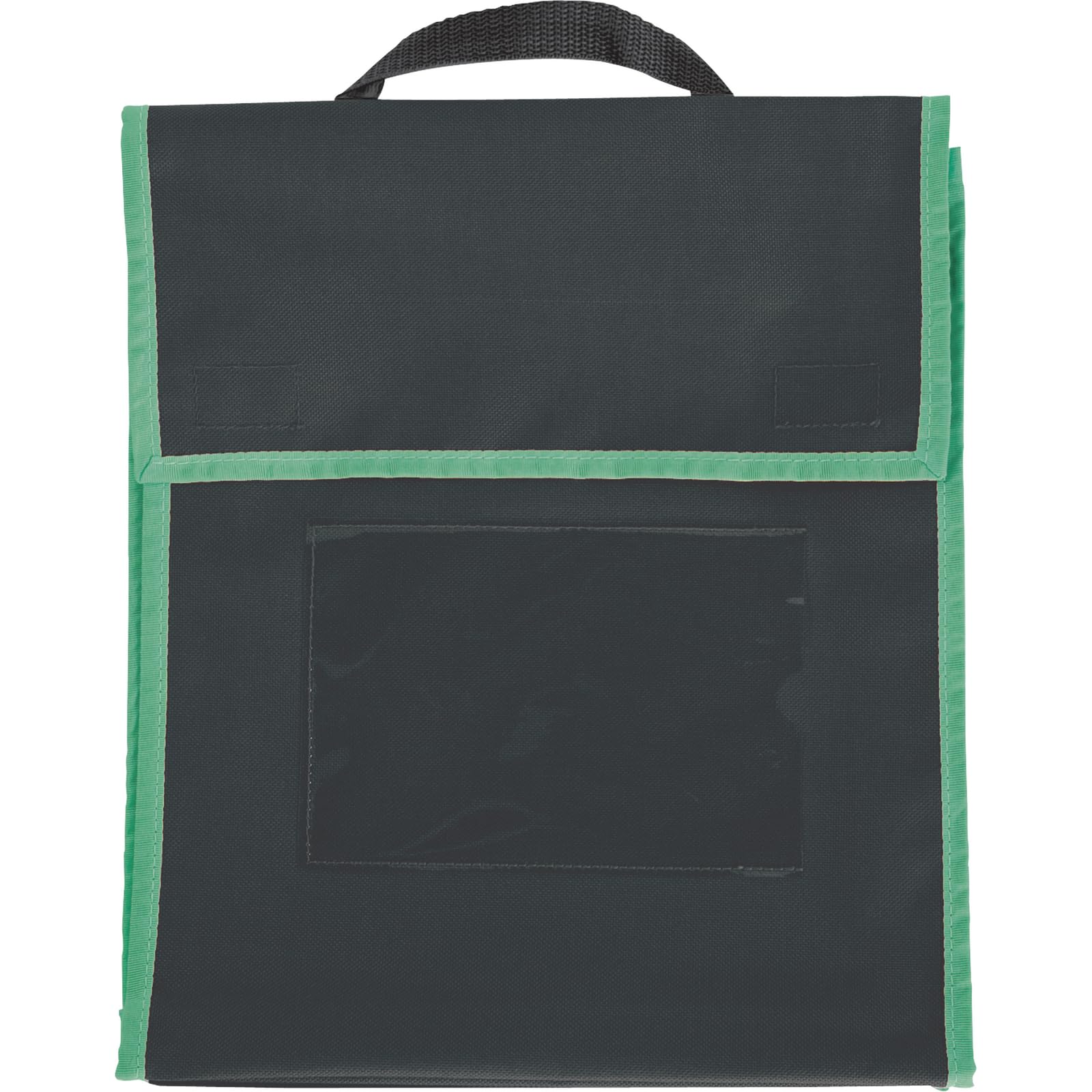 Really Good Stuff 36-Pack Water Resistant Book Pouches - Durable Fabric Homework & Book Bags with Stitched Handle & Clear Name Tag Pocket (Medium Black with Neon Trim) - Perfect for School, Library & Homeschool Organization