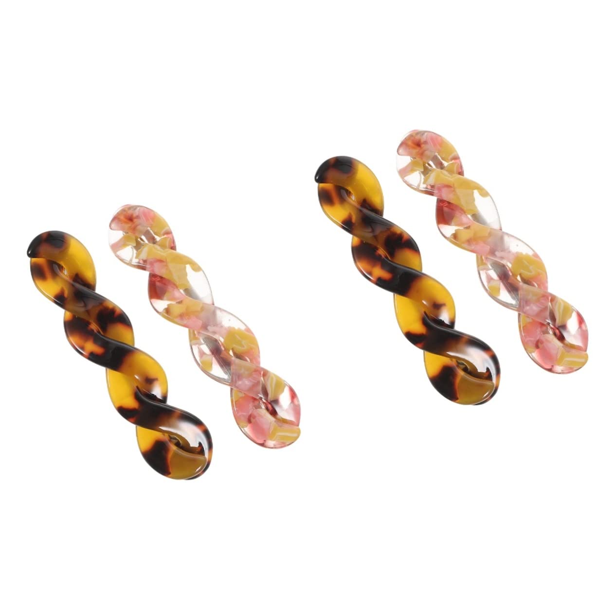 Minkissy 2 Sets Sturdy Hair Barrettes for Women & Girls - Snap Hair Clips for Women, Decorative Hair Accessories (4pcs) - Perfect for School, Work, Parties & Everyday Styling