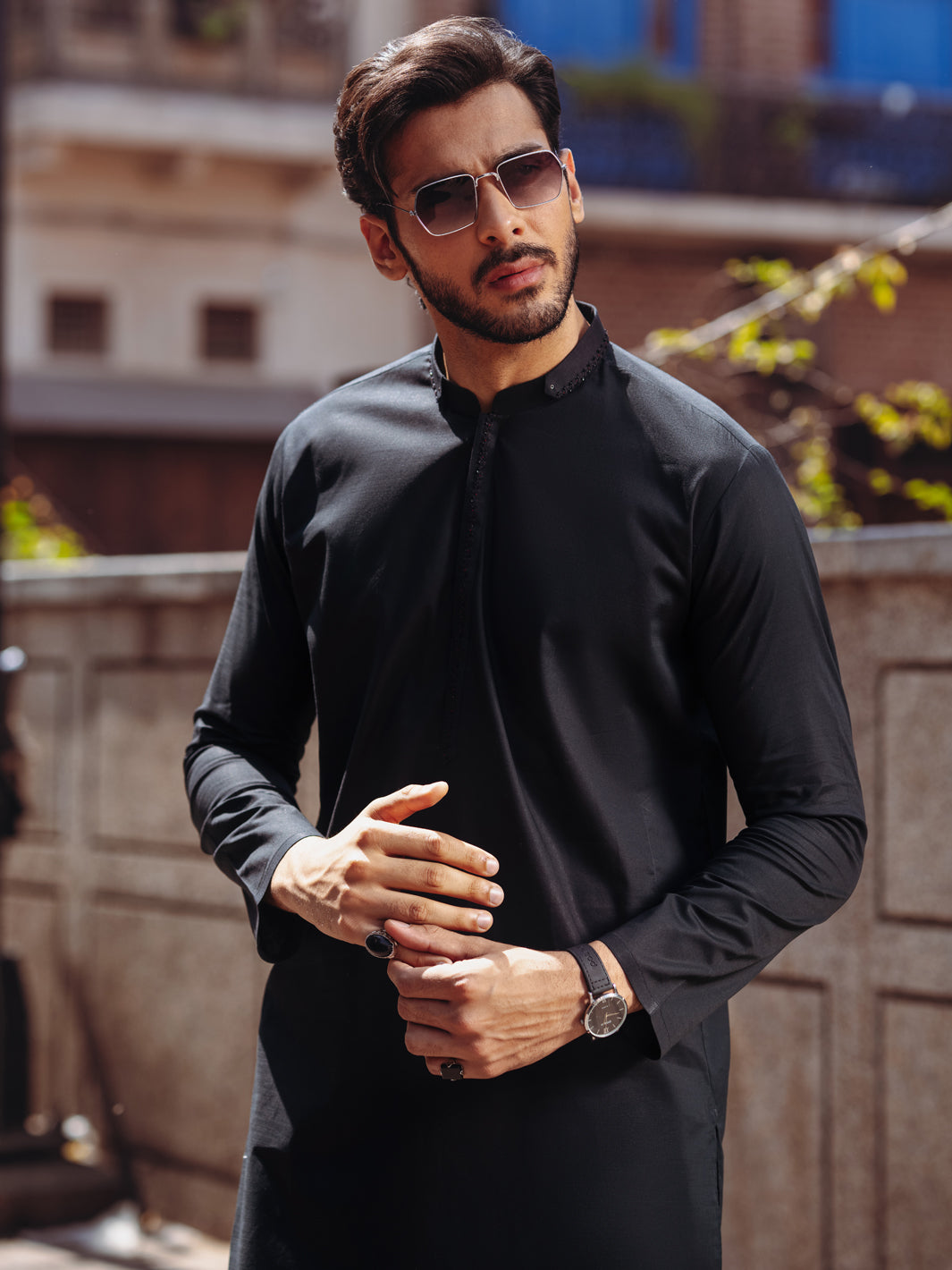 Premium Cotton Black Kurta for Men - Traditional Indian Long Shirt - Comfortable & Stylish for Festivals, Weddings & Casual Wear