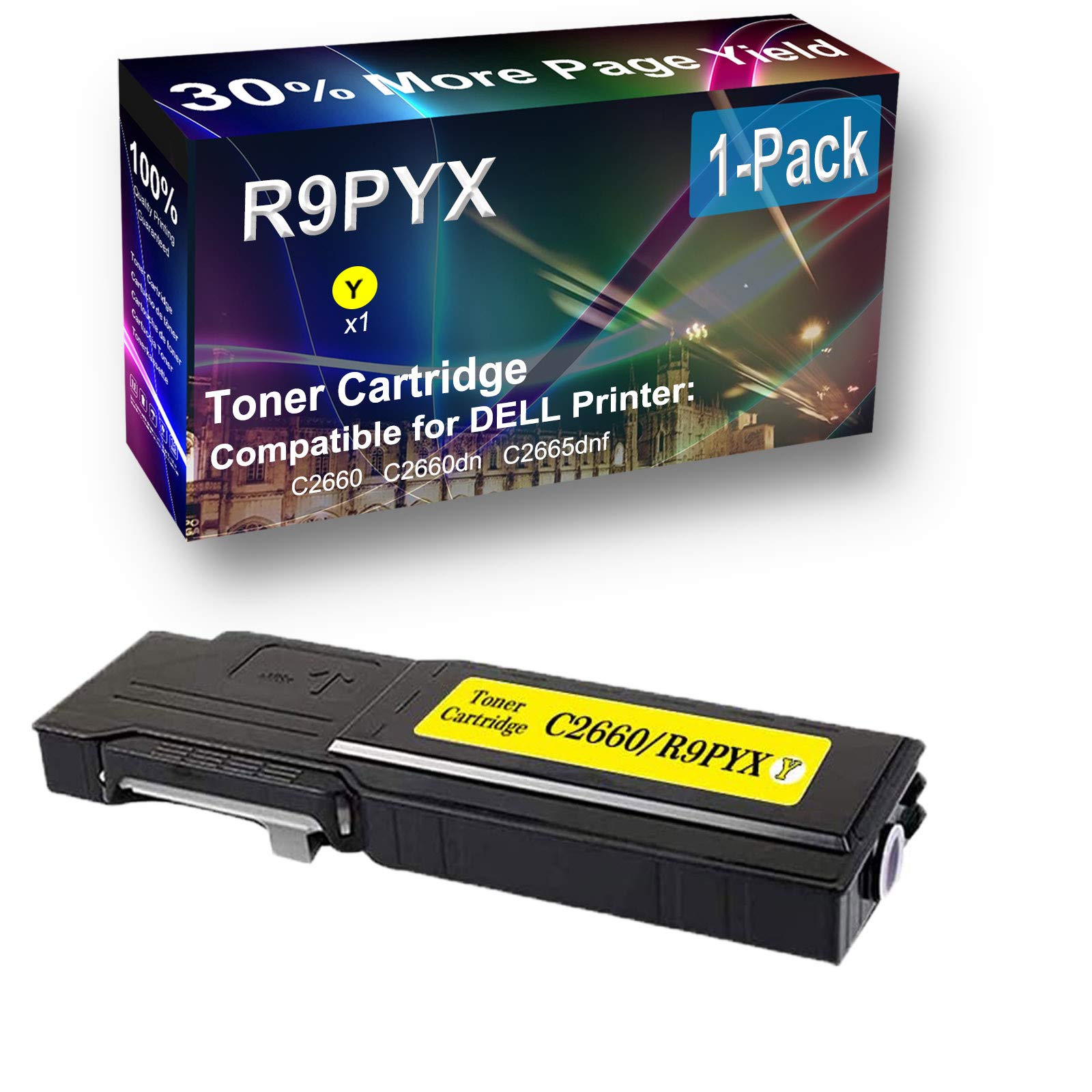 High Yield R9PYX Laser Printer Toner Cartridge (1-Pack, Yellow) - Compatible with Dell C2665dnf Printer - Perfect for Office & Home Printing Needs
