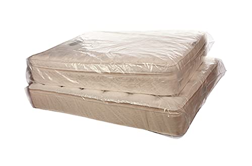 4 Mil Poly Mattress Covers - Waterproof Pillow Top Protector for Full Size Beds (56