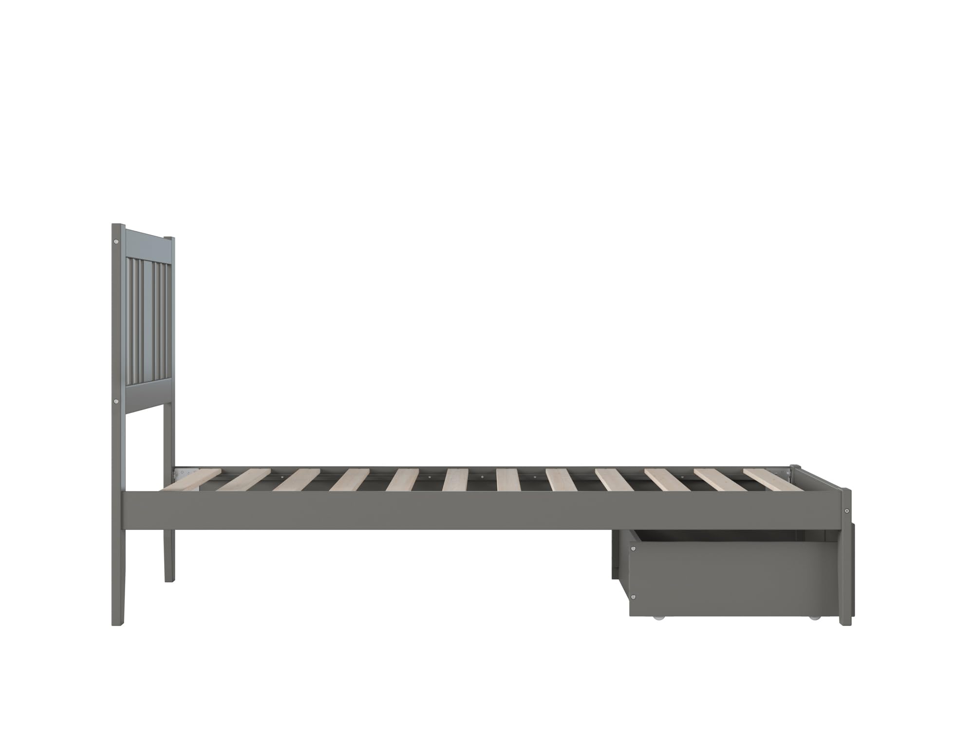 AFI Tahoe Twin Size Platform Bed Frame with Storage Drawer & USB Charging Station - Grey Wooden Bed for Kids, Teens & Small Spaces | Perfect for Bedrooms, Dorms & Apartments