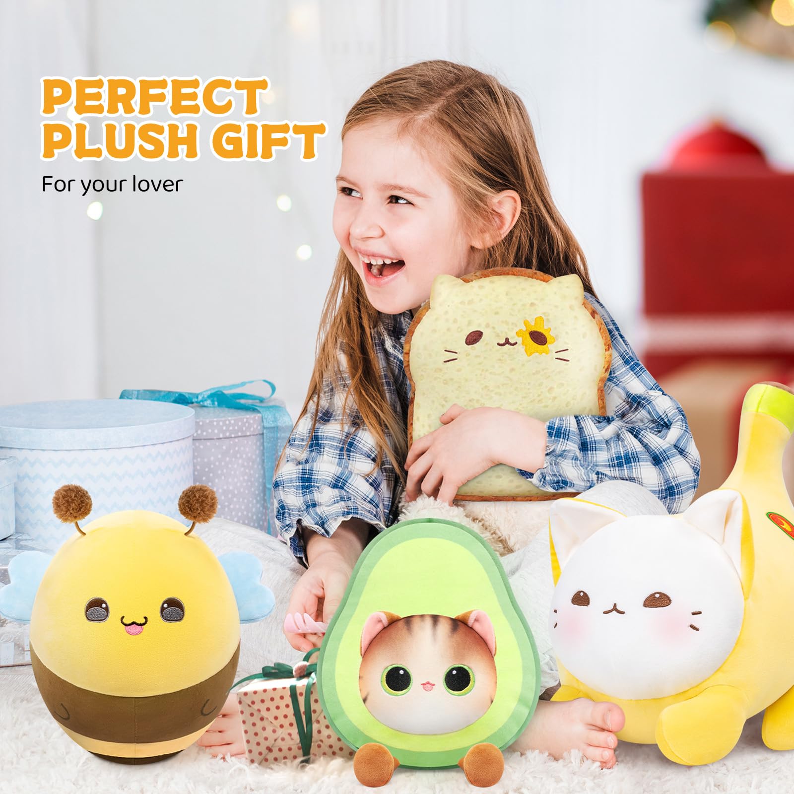**Mewaii Sliced Bread Toast Pillow - Soft Plush Stuffed Toy for Kids & Adults (16cm) - Cute Bread Shaped Gift for Home Decor, Bedroom, Office & Photo Props**