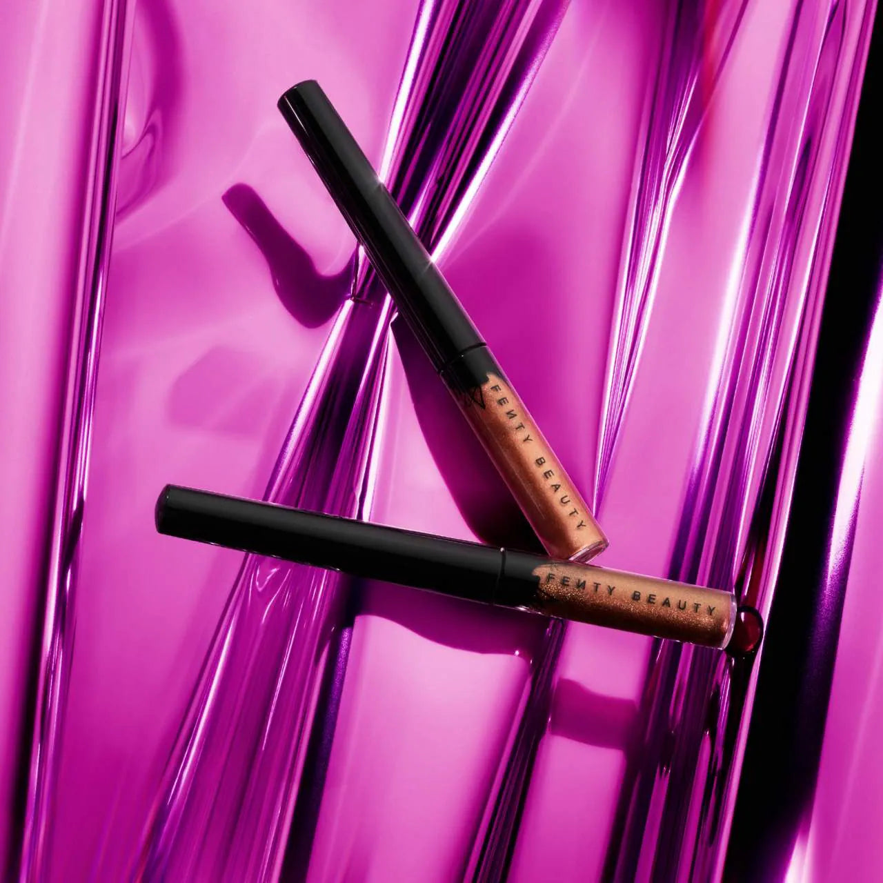 Fenty Beauty by Rihanna Glossy Shimmer Liquid Eyeliner - 2 Long-Lasting Metallic Shades (New in Box) | Perfect for Night Out & Special Occasion Makeup