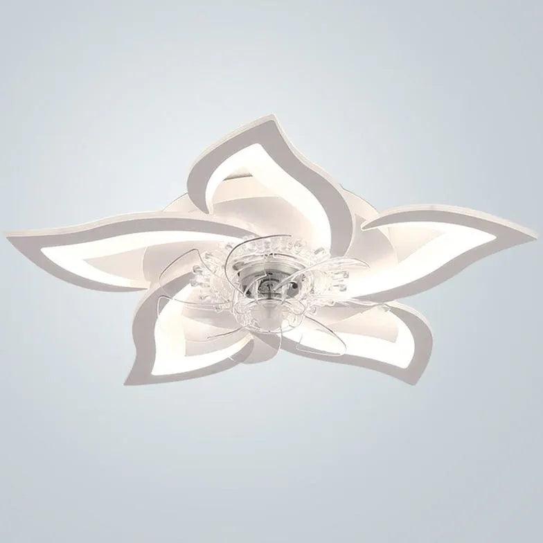 Petal Shape LED White Fan Light - Energy Efficient Ceiling Fan with Light for Bedroom, Living Room, and Office - Modern Home Decor Lighting Solution