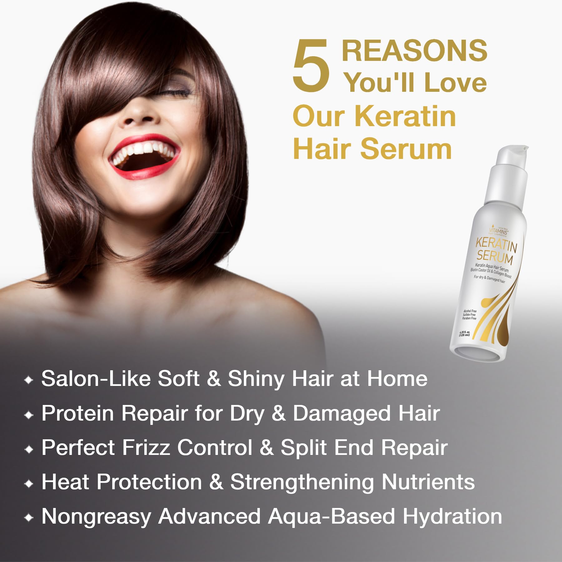 Keratin Hair Treatment Leave-In Conditioner & Serum Kit for Dry Damaged Hair - No Rinse Moisturizing Cream & Anti-Frizz Gloss - Salon Quality Care for Curly, Wavy & Straight Hair - Perfect for Daily Hydration & Frizz Control at Home or Salon
