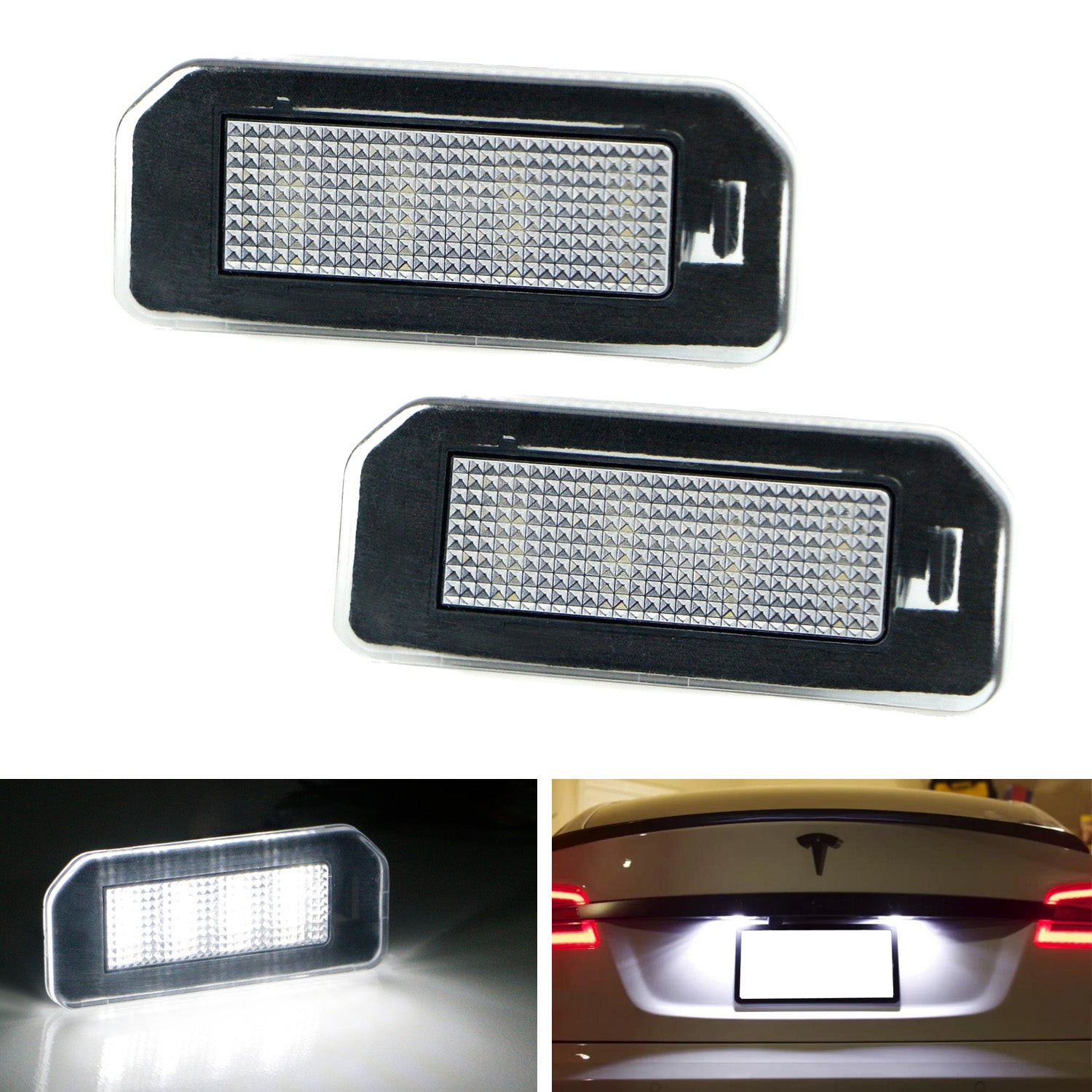 3W 18 SMD LED License Plate Light Kit for Tesla Model 3 & Model Y (2017-2023) - Bright White, Easy Installation, Waterproof - Perfect for Night Driving & Car Customization