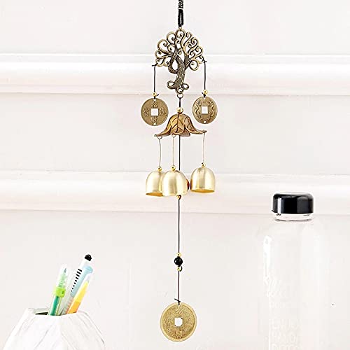 1pc Copper Tree Wind Chime - Elegant Metal Garden Decor for Outdoor Yard, Patio & Home | Perfect for Relaxing Sounds in Backyard, Porch & Balcony