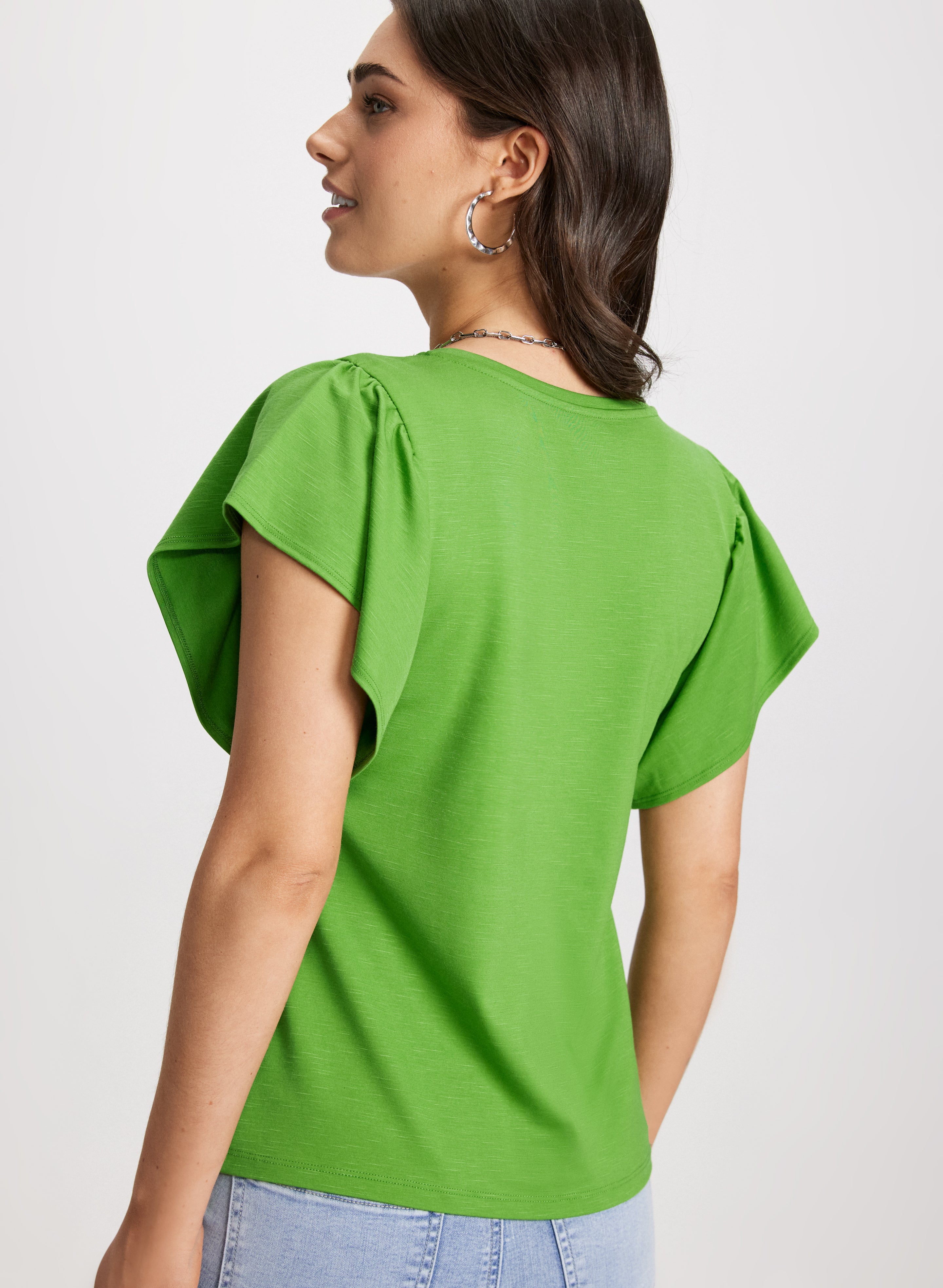 Women's Cap Sleeve V-Neck T-Shirt - Soft Cotton Casual Top for Everyday Wear | Perfect for Work, Weekend & Layering